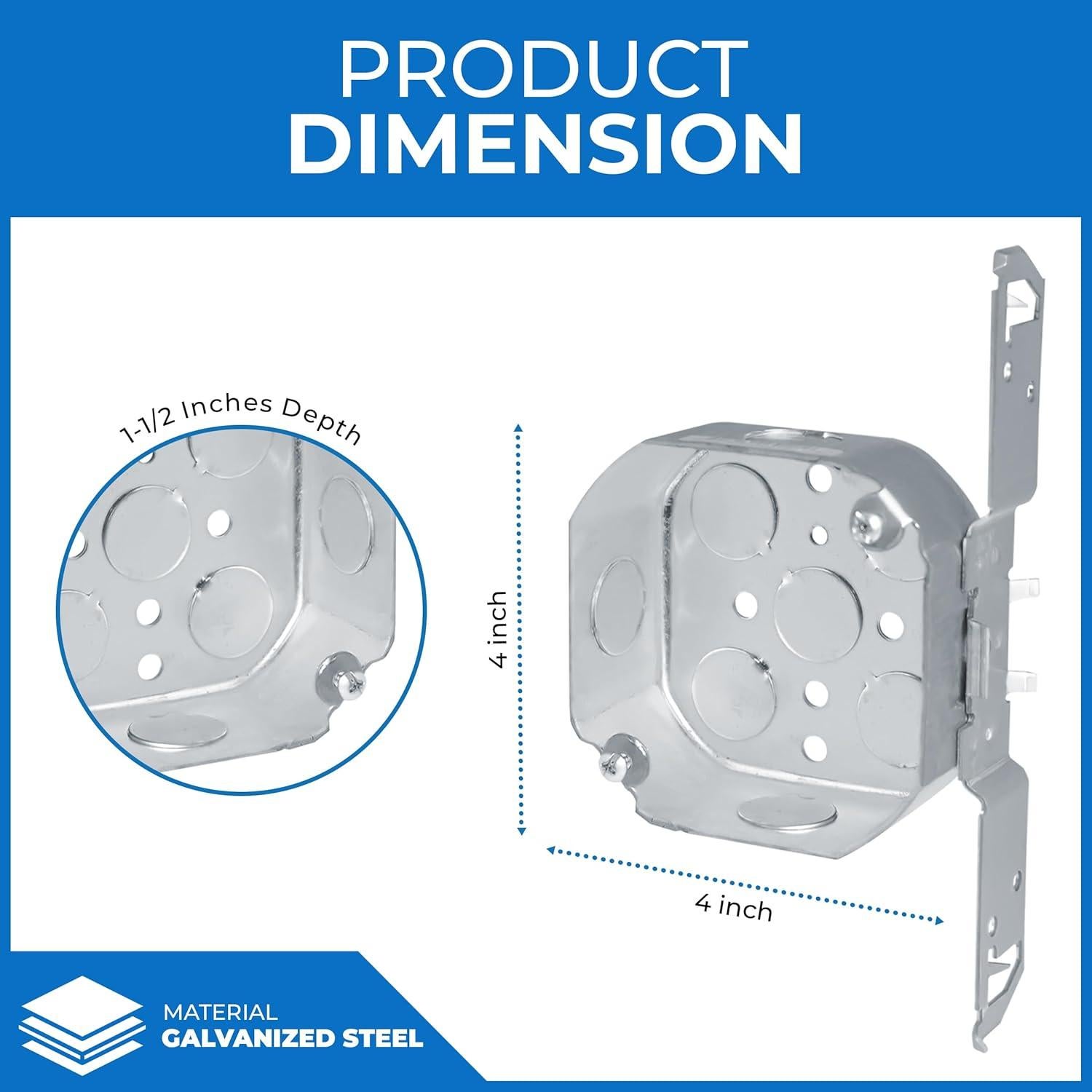 Caja Eléctrica Octagonal OHLECTRIC 10.16cm con Soporte Lateral