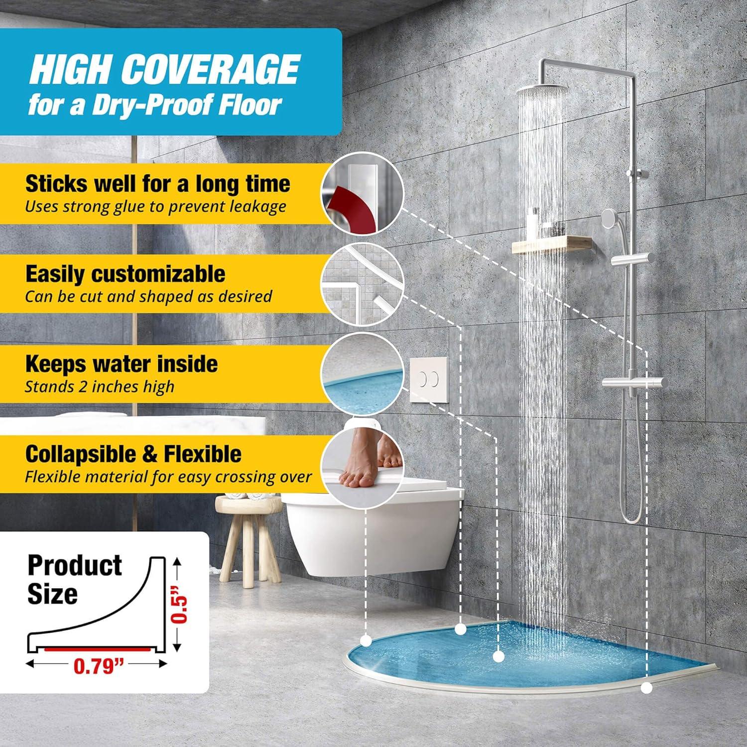 Barrera de Agua para Ducha Hippo Dam 165 cm Blanca