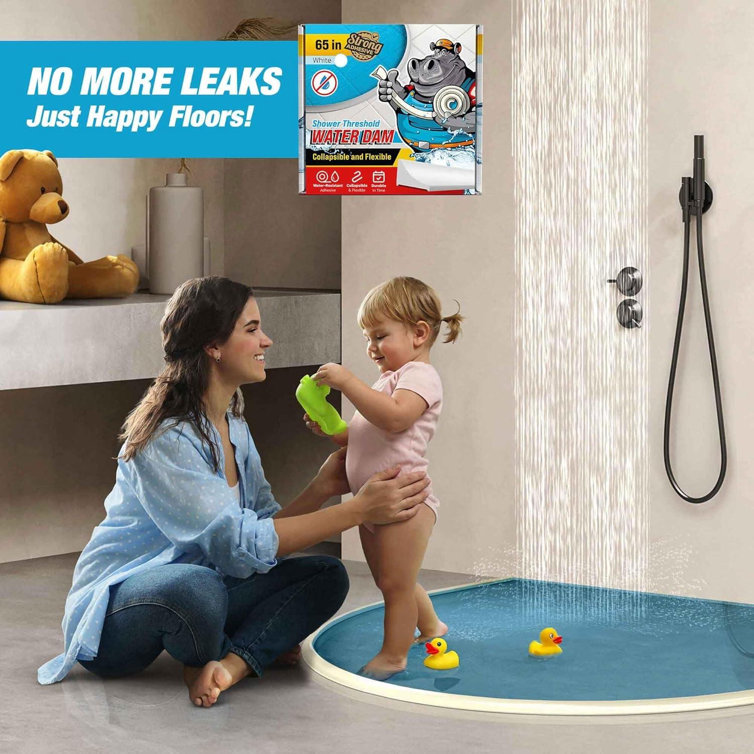 Barrera de Agua para Ducha Hippo Dam 165 cm Blanca