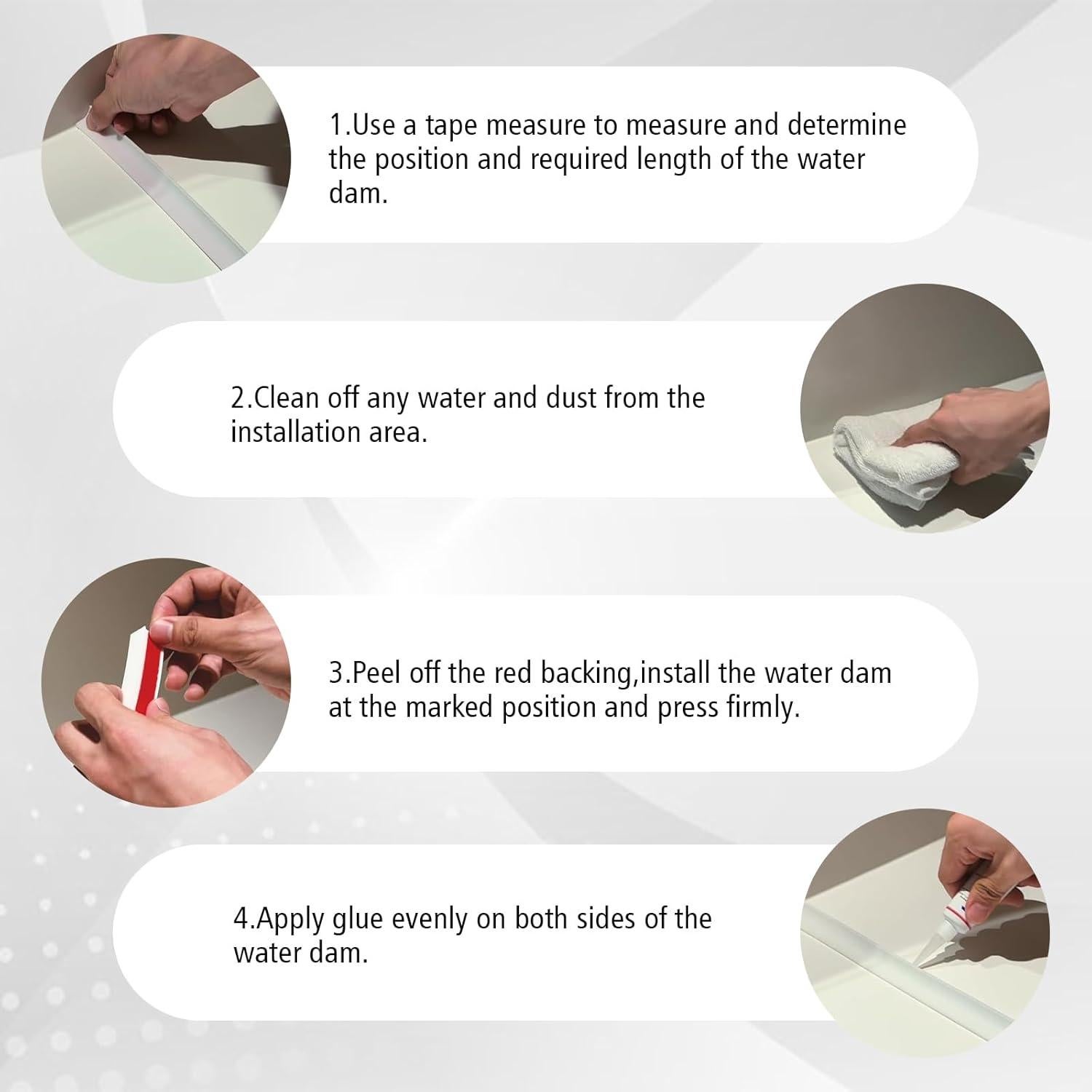 3 Piezas Dique de Agua Silicona Autoadhesivo 99 cm Panthra