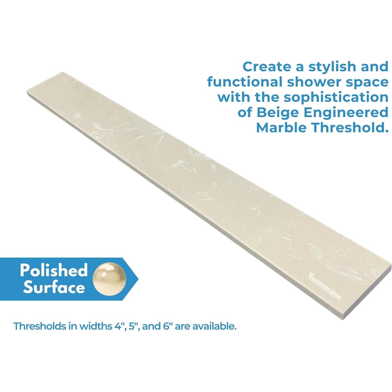 Umbral de Mármol Ingenierizado Beige Threshold.Shop 10-20 cm x Personalizado