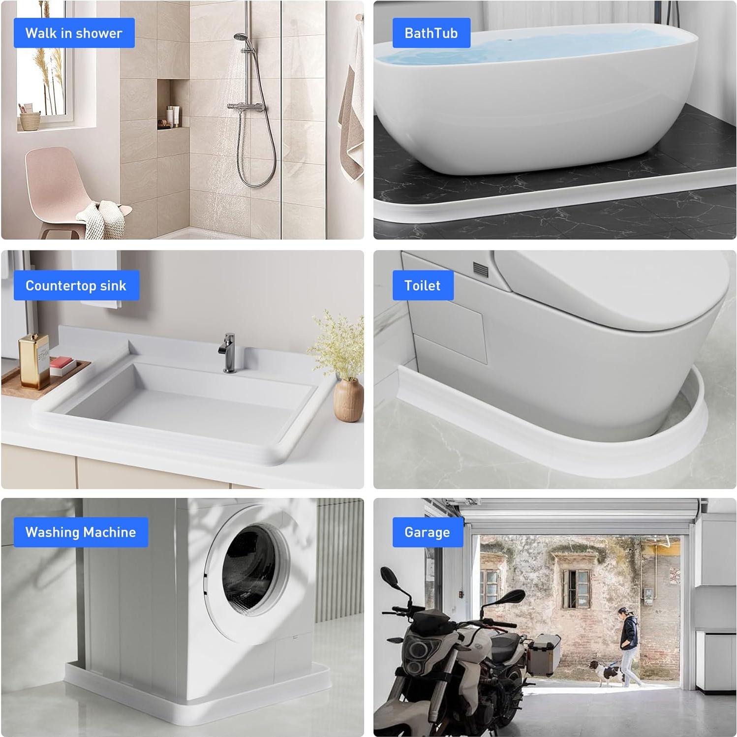 Dique de Agua para Ducha ZUERST 228.6 cm Autoadhesivo 9.65 cm Alto