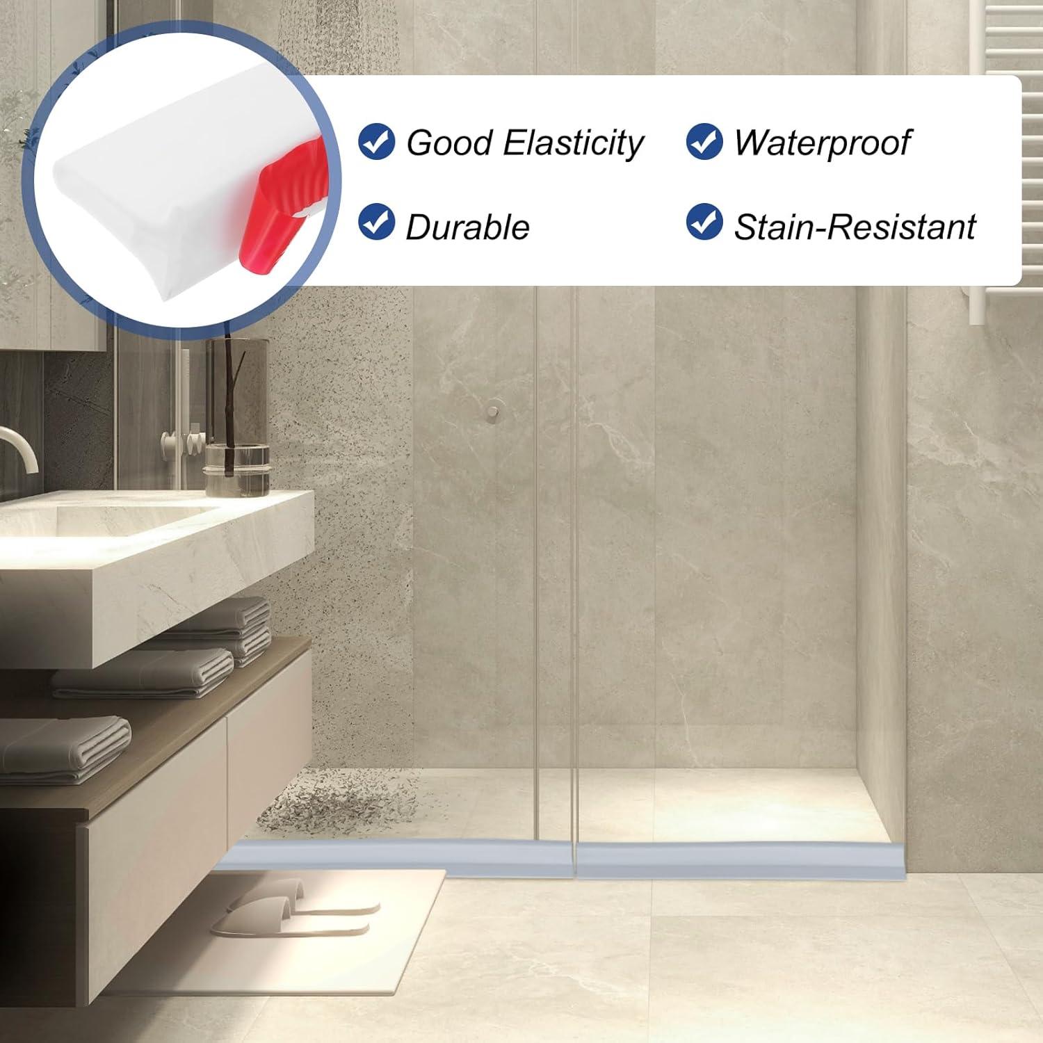 Barrera de Agua para Ducha PATIKIL 1 m Autoadhesiva TPE Blanco