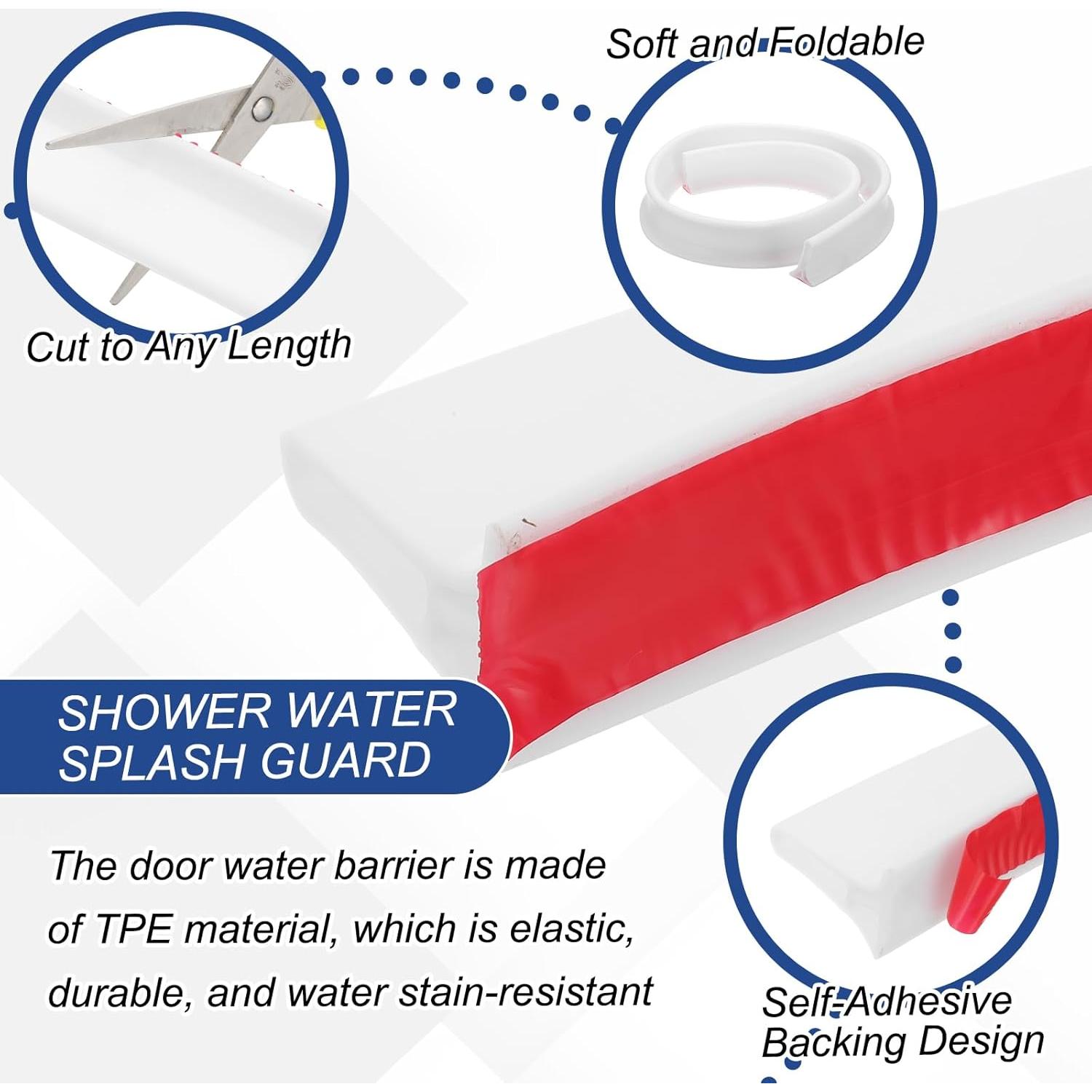 Barrera de Agua para Ducha PATIKIL 3 m TPE Blanco