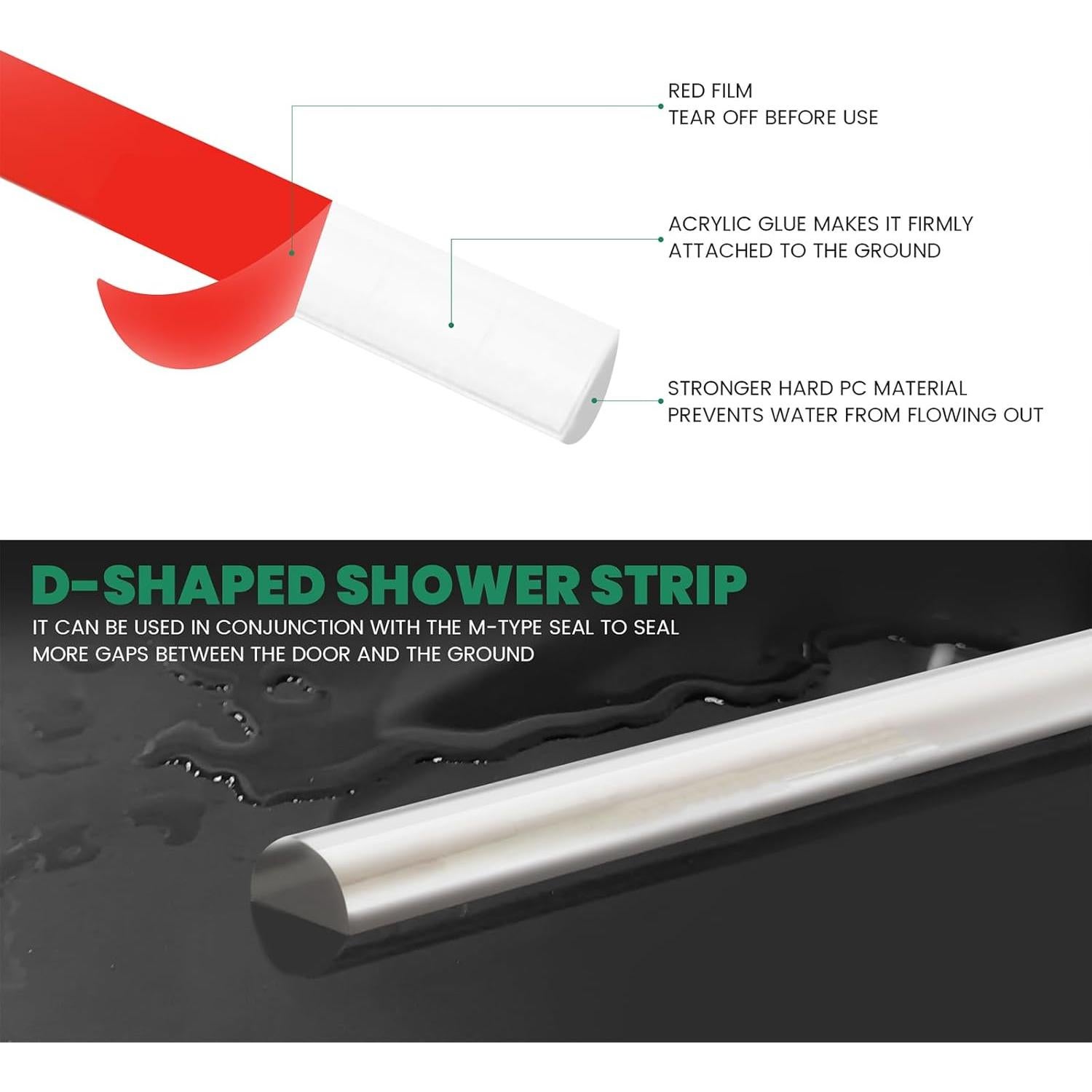 Barrera de Agua 99 cm PHMUNY PVC Transparente Tipo D para Ducha