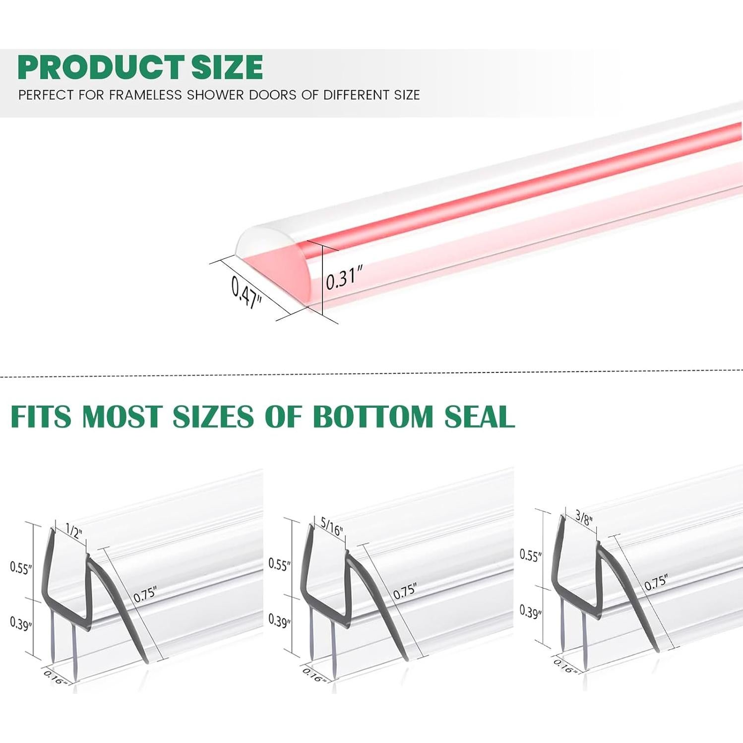 Barrera de Agua 99 cm PHMUNY PVC Transparente Tipo D para Ducha