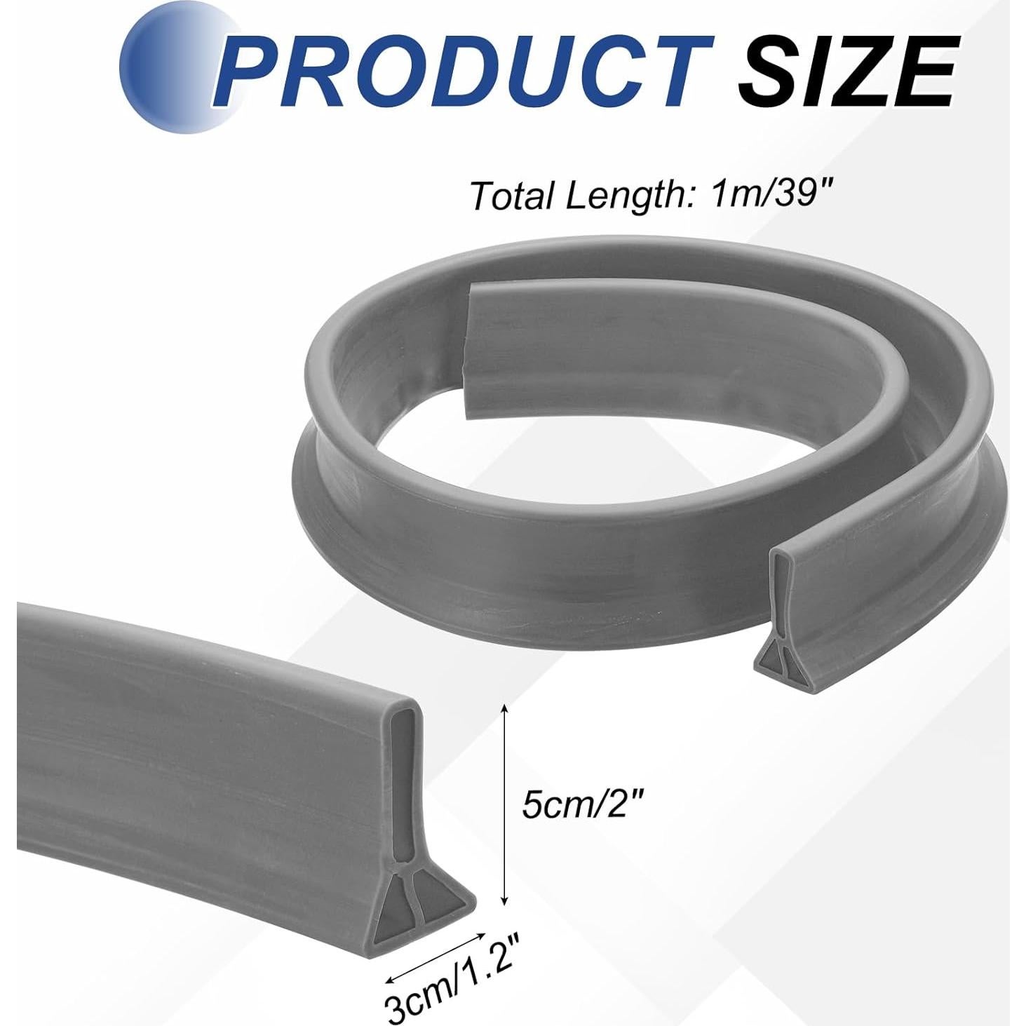 Barrera de Agua para Ducha PATIKIL 1 m Autoadhesiva Gris