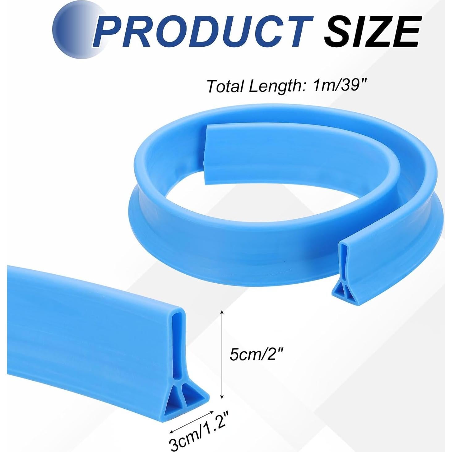 Barrera de Agua para Ducha PATIKIL 1 m Azul TPE Autoadhesiva