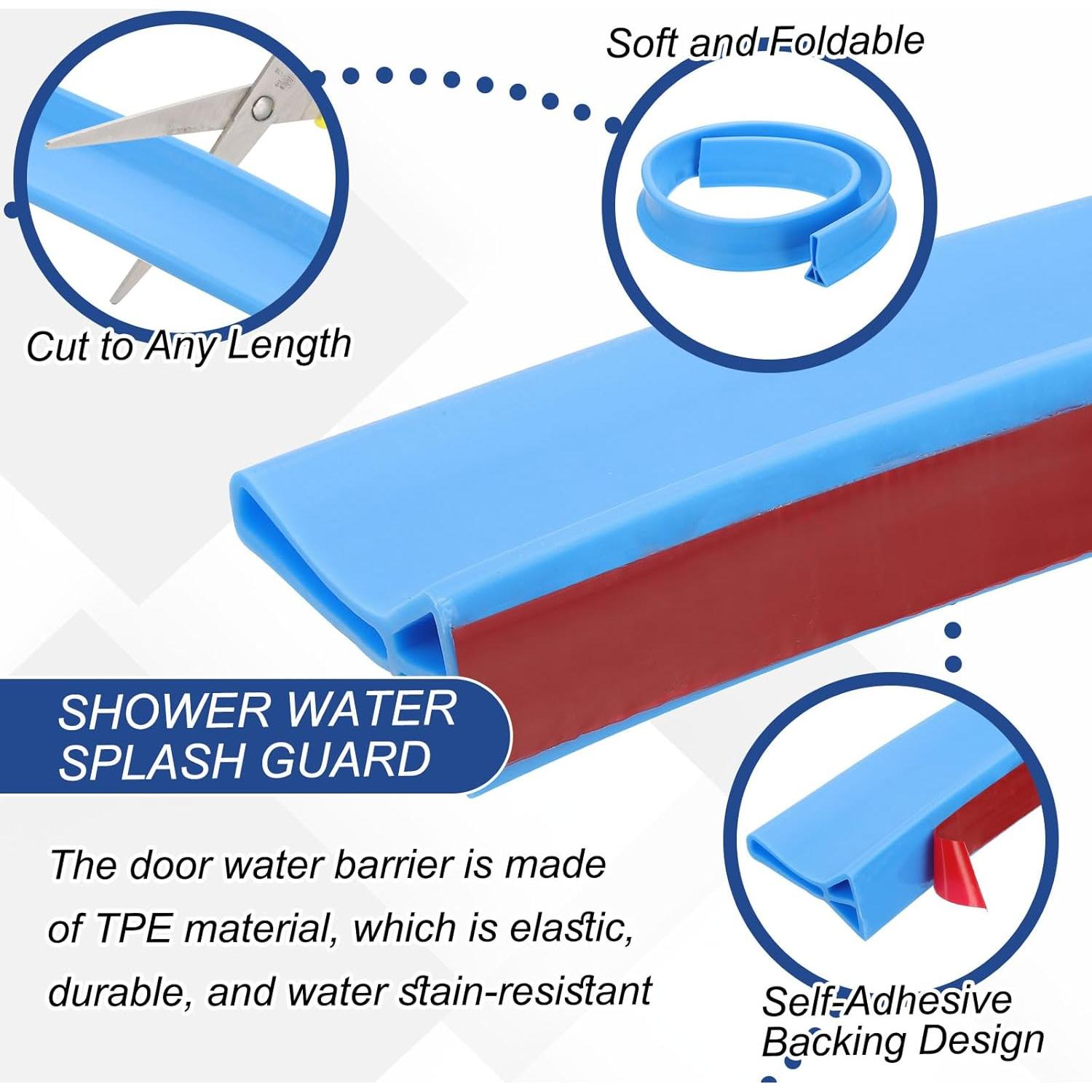 Barrera de Agua para Ducha PATIKIL 1 m Azul TPE Autoadhesiva