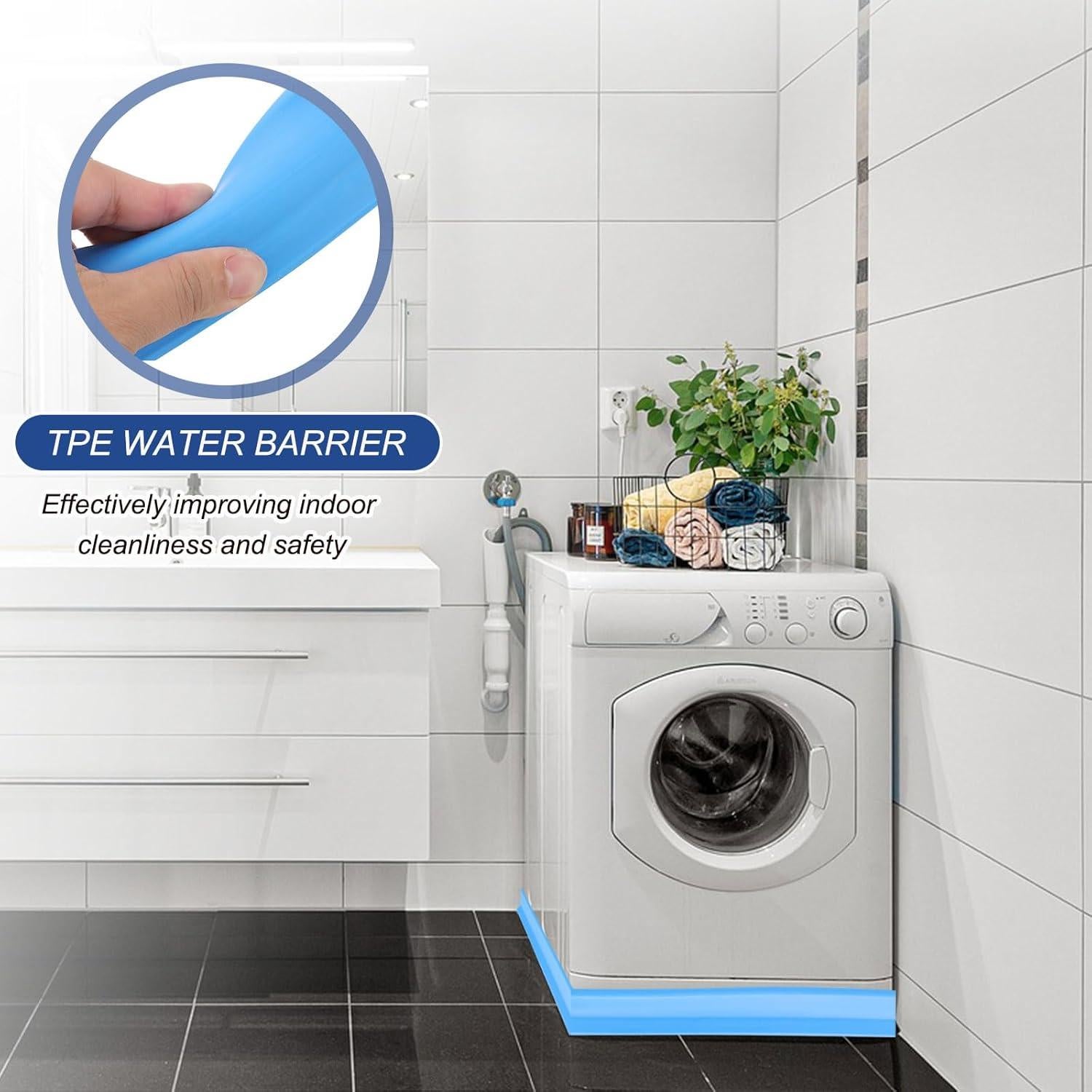 Barrera de Agua para Ducha PATIKIL 1 m Azul TPE Autoadhesiva