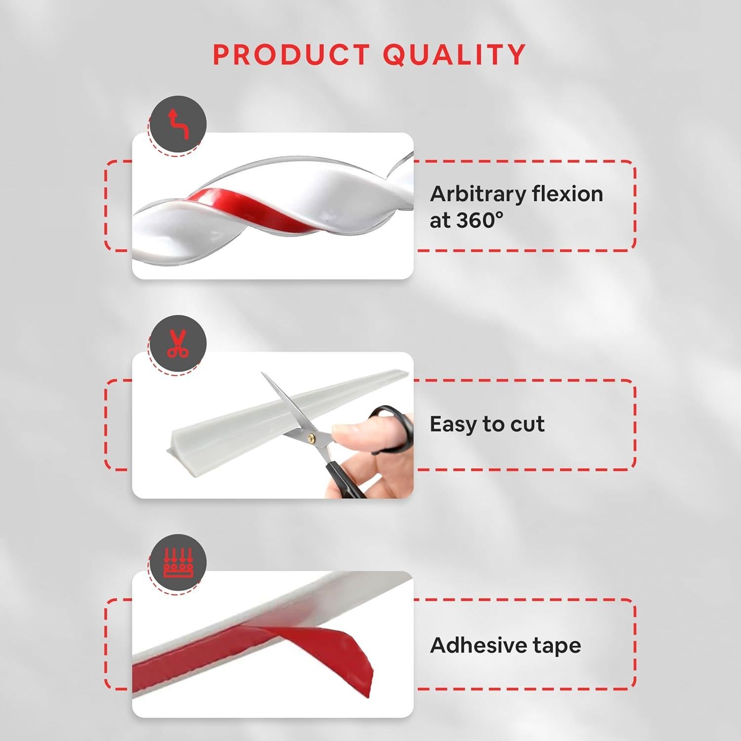 Sello de Puerta de Ducha LD3W de Silicona 170 cm Blanco