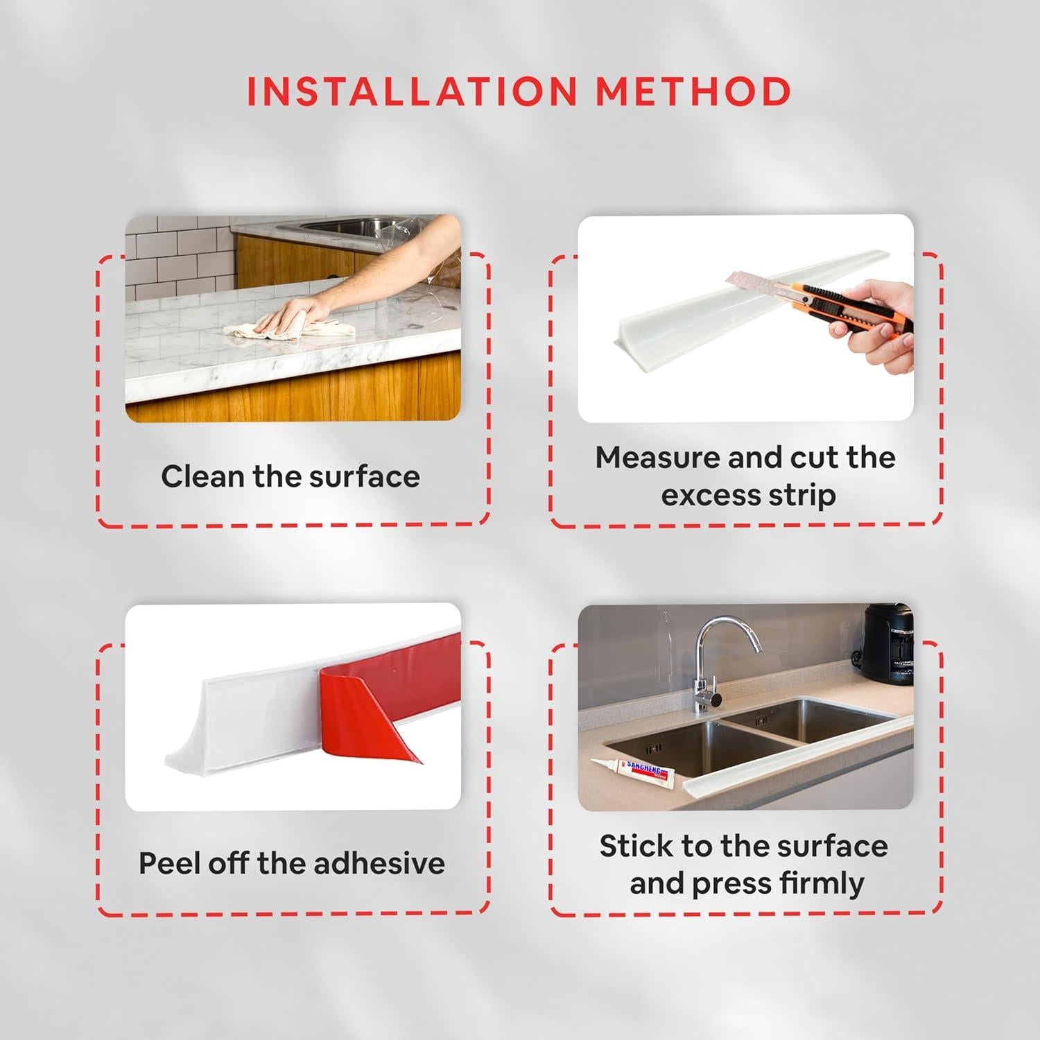 Sello de Puerta de Ducha LD3W de Silicona 170 cm Blanco