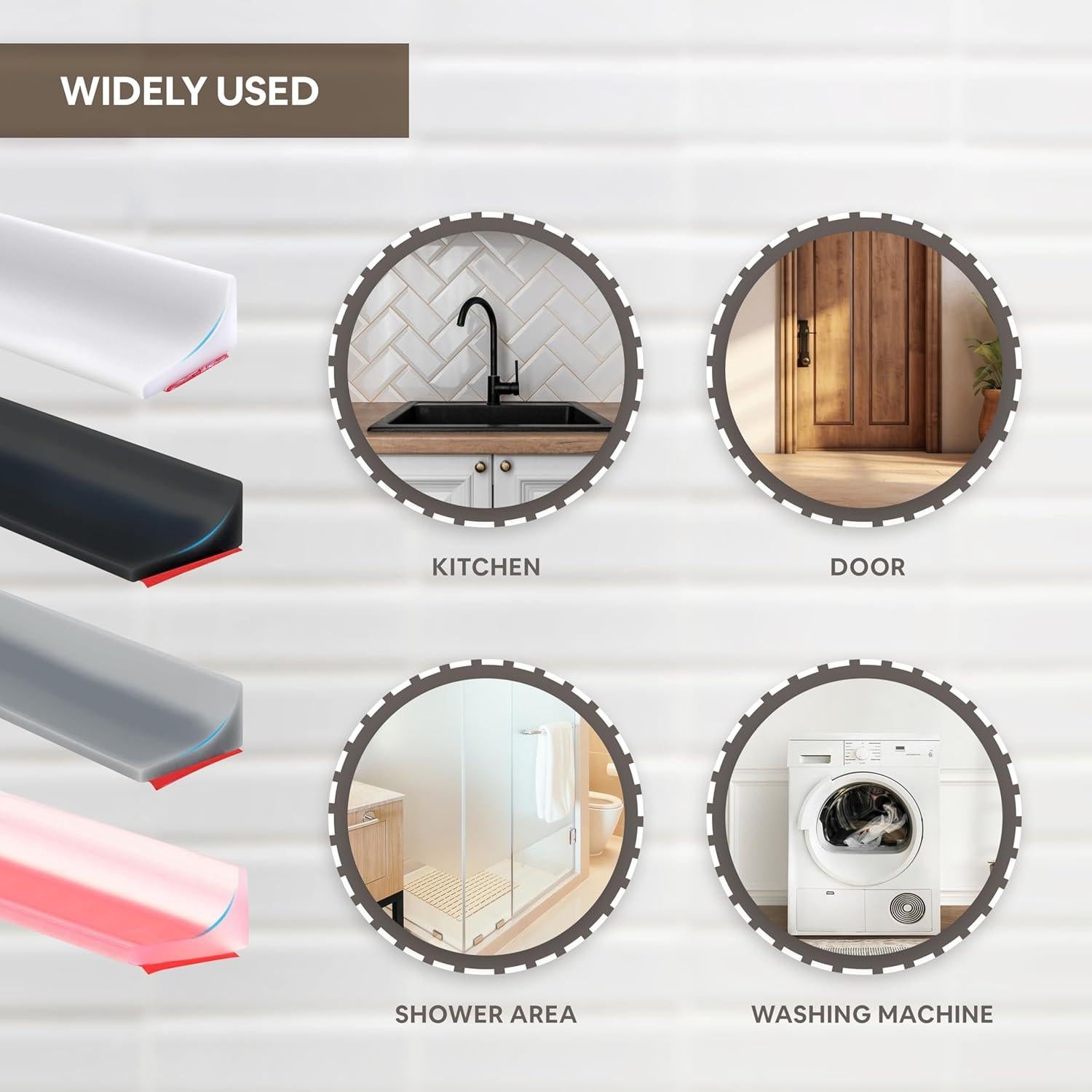 Sello de Puerta de Ducha LD3W de Silicona 170 cm Blanco