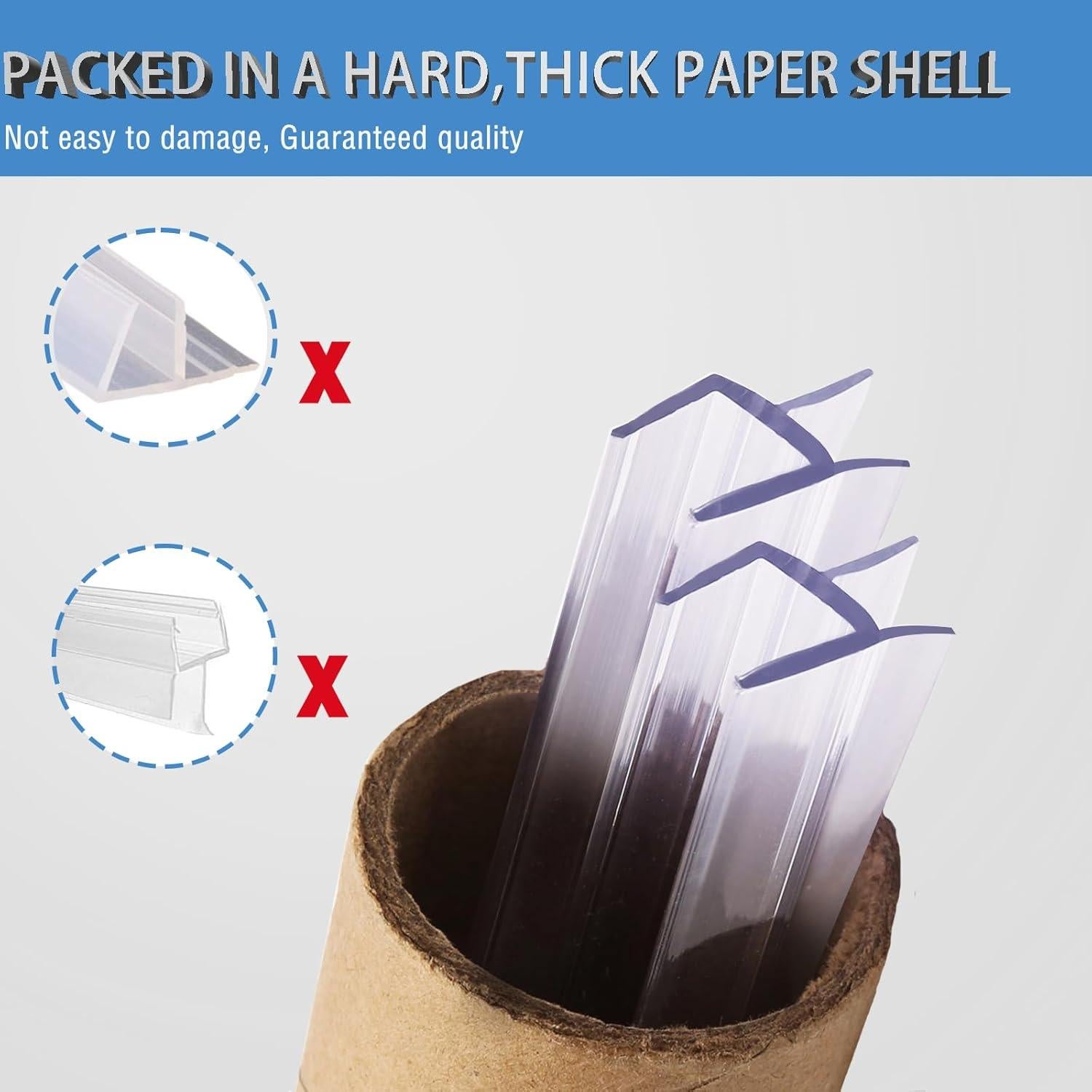 Paquete de 2 sellos inferiores ELYXIAN para puertas de ducha 6mm x 91.44cm