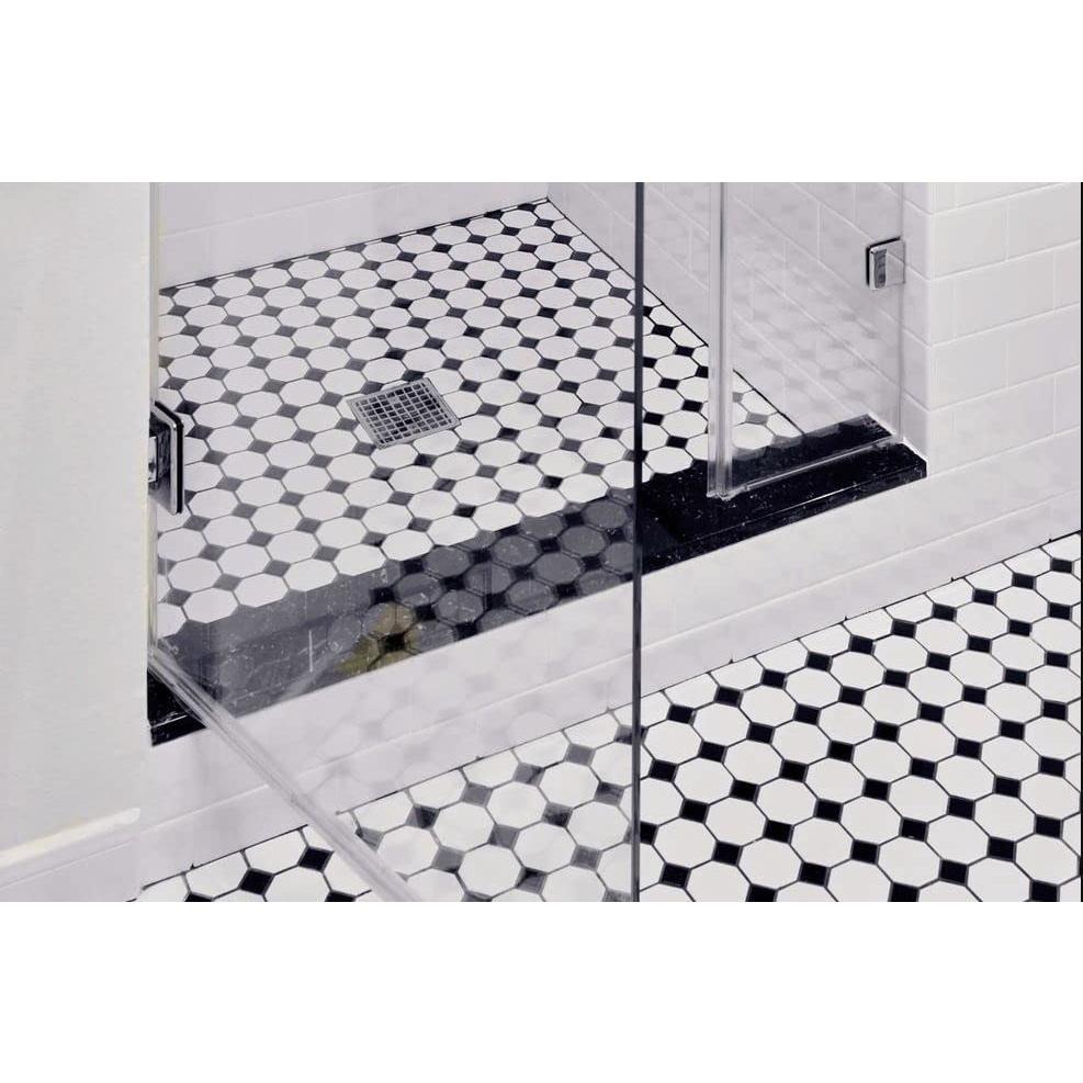 Umbral de Ducha Tenedos de Mármol Negro Pulido 15.24x1.57 cm