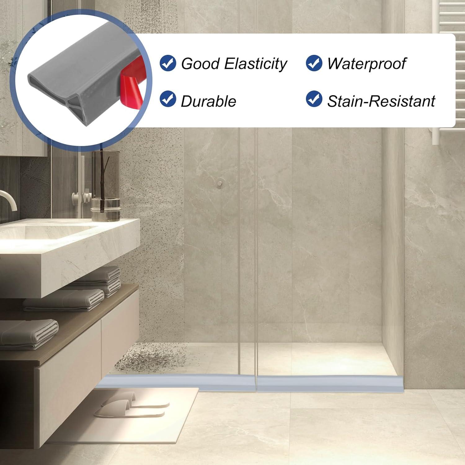 Barrera de Agua para Ducha PATIKIL 2m Autoadhesiva Gris