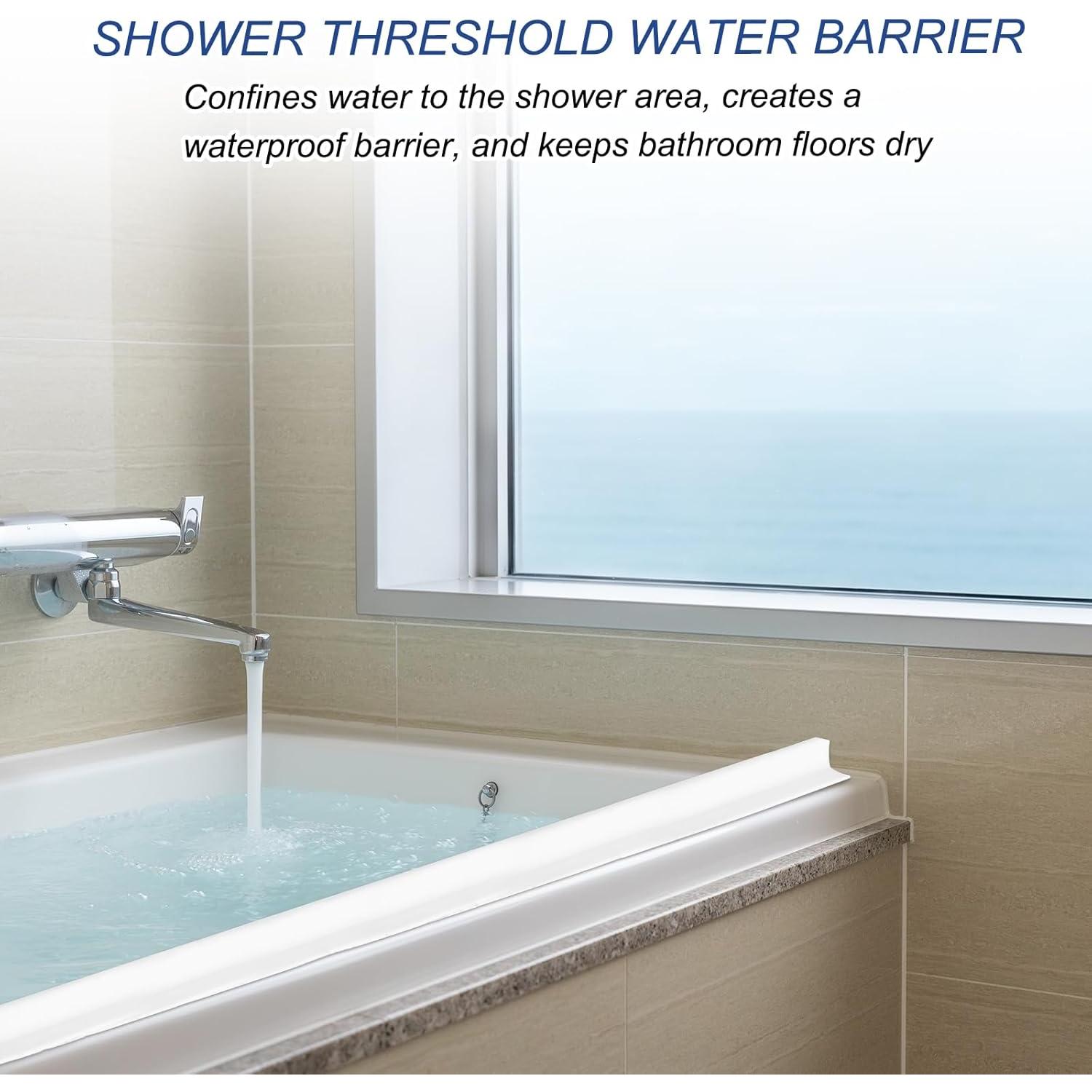 Barrera de Agua para Ducha PATIKIL 2m Autoadhesiva Gris