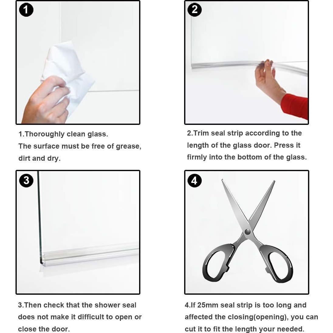 Sello Inferior de Puerta de Ducha Cozylkx 70cm 10mm PVC