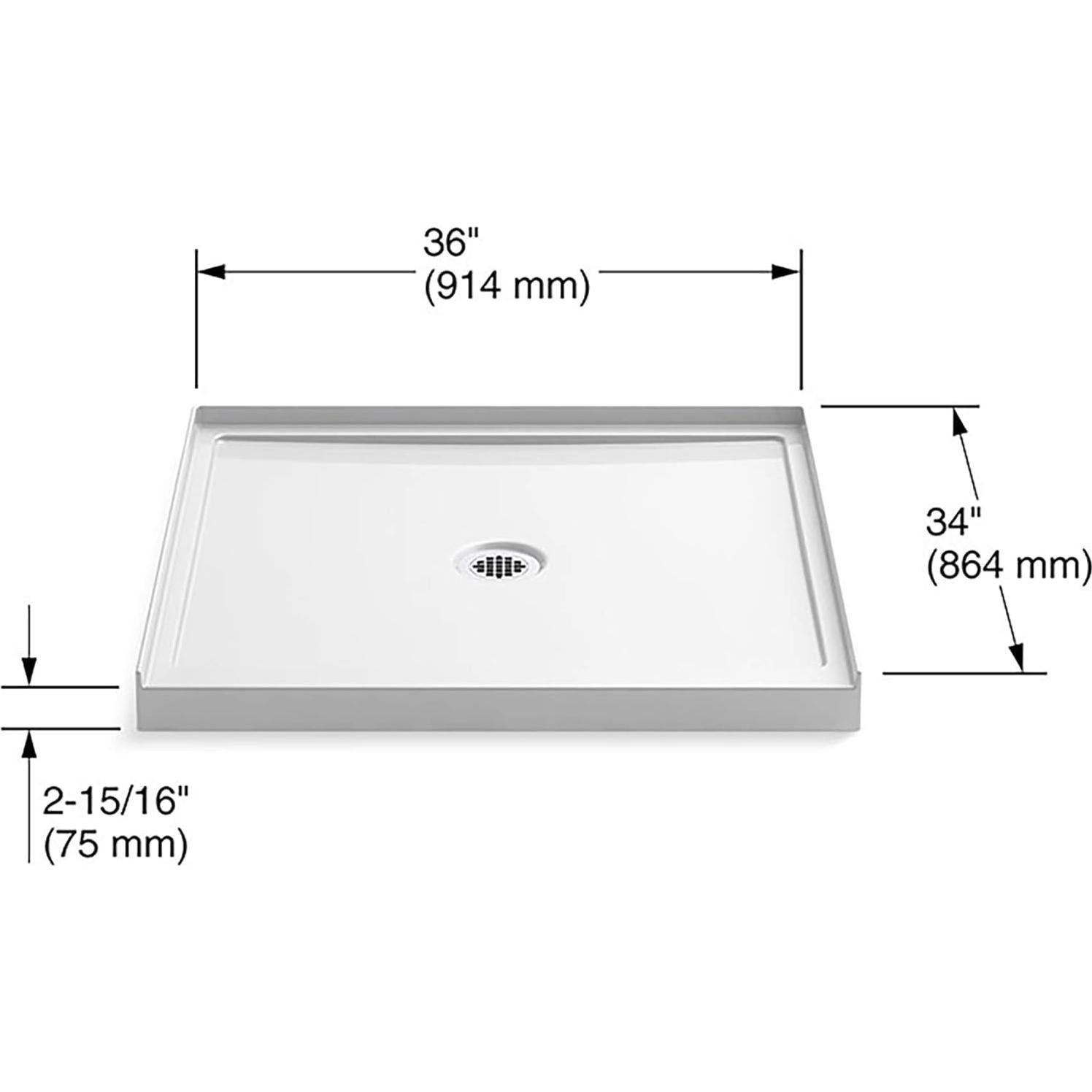 Base de Ducha KOHLER Rely 91.44x86.36 cm Acrílico Blanco