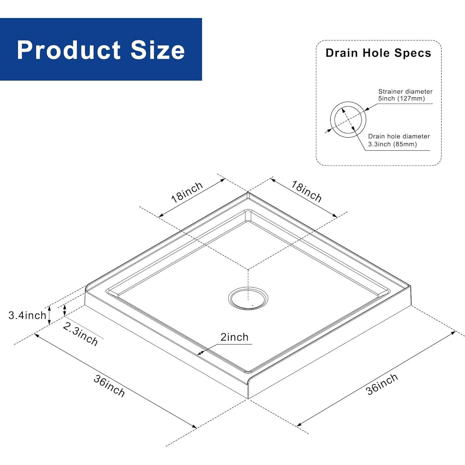 Base de Ducha Cuadrada Goodyo 91.44x91.44 cm Negro