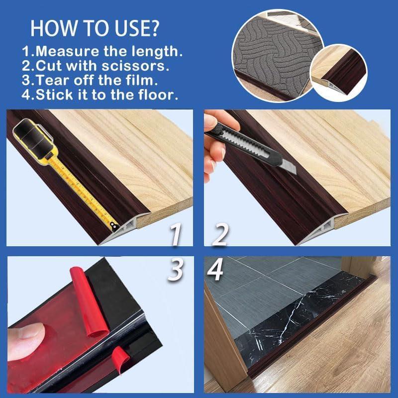 Tira de transición de suelo EaseInstall 91.44 cm PVC gris madera