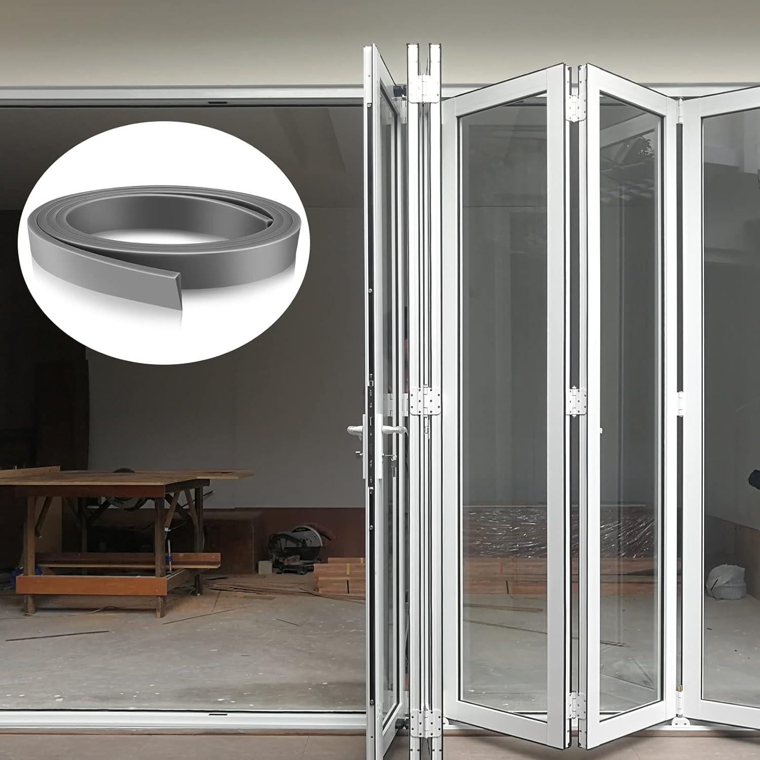 2 Rollos Sello de Silicona Ajustable para Puerta de Tormenta Boao 94 cm