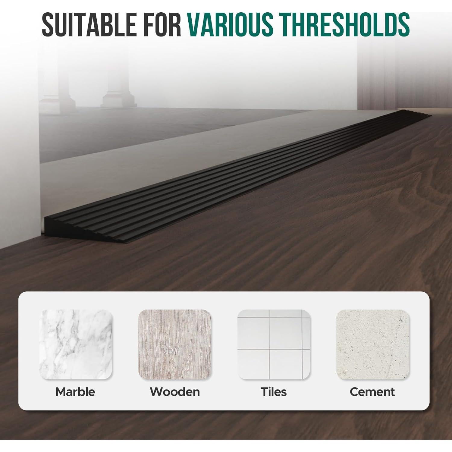 Rampa de Umbral de Goma Boiarc 1 cm Elevación 2 m Largo