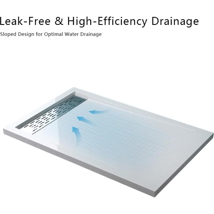 Base de Ducha Bathlink 60x36cm Drenaje Derecho Antideslizante