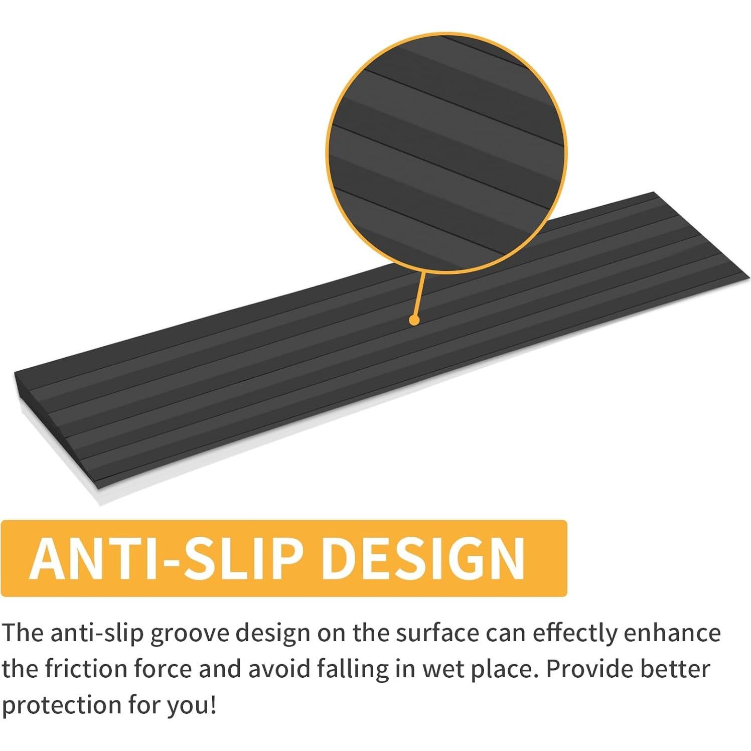 Rampa de Umbral de Goma EYAYEN 1.01 m Antideslizante Gris