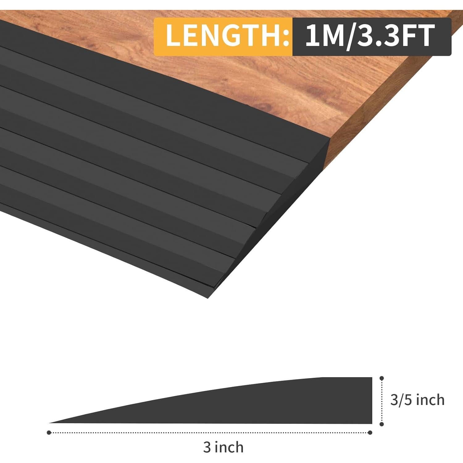 Rampa de Umbral de Goma EYAYEN 1.01 m Antideslizante Gris