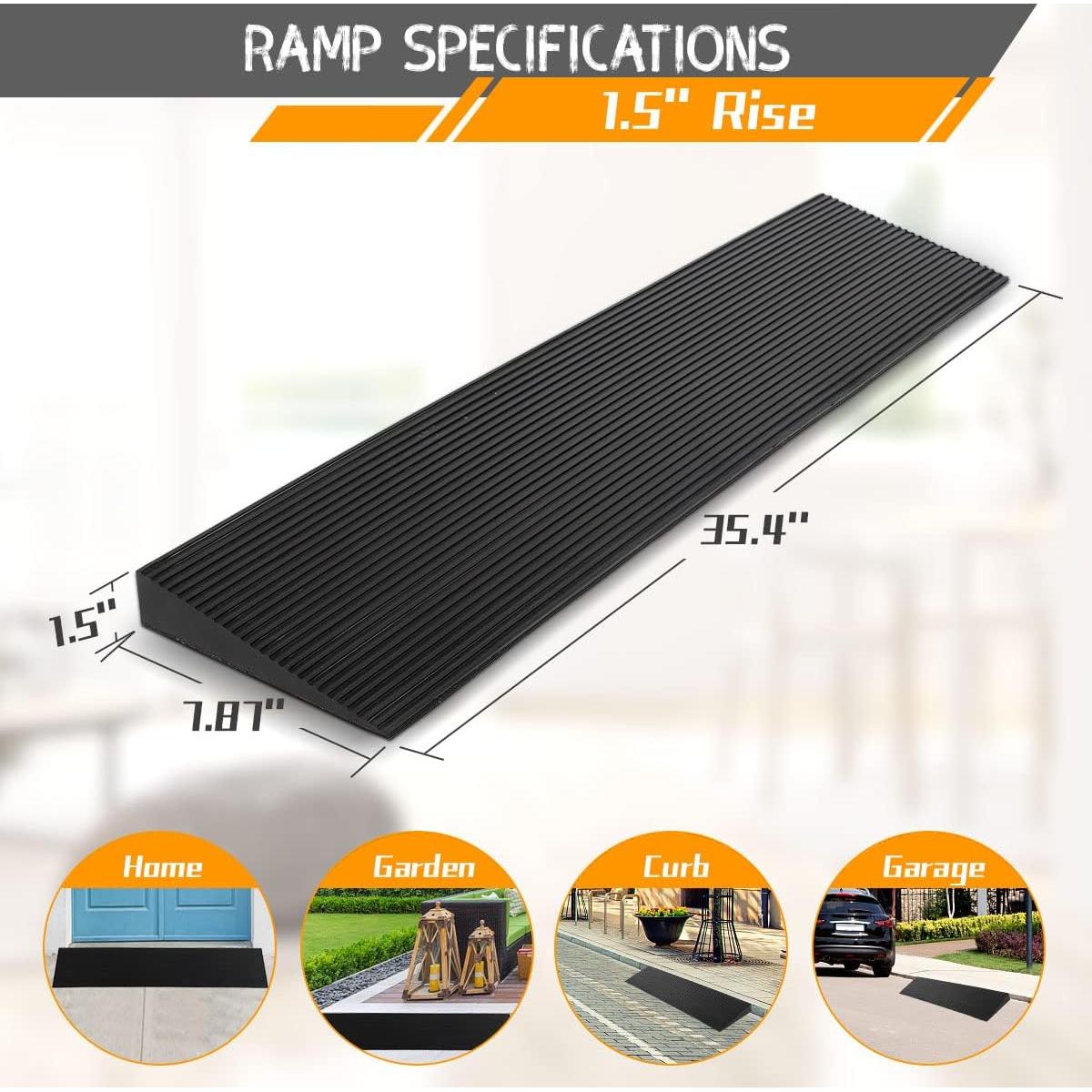 Rampa de umbral de goma BeckTour 1.5" altura 90.16x20 cm