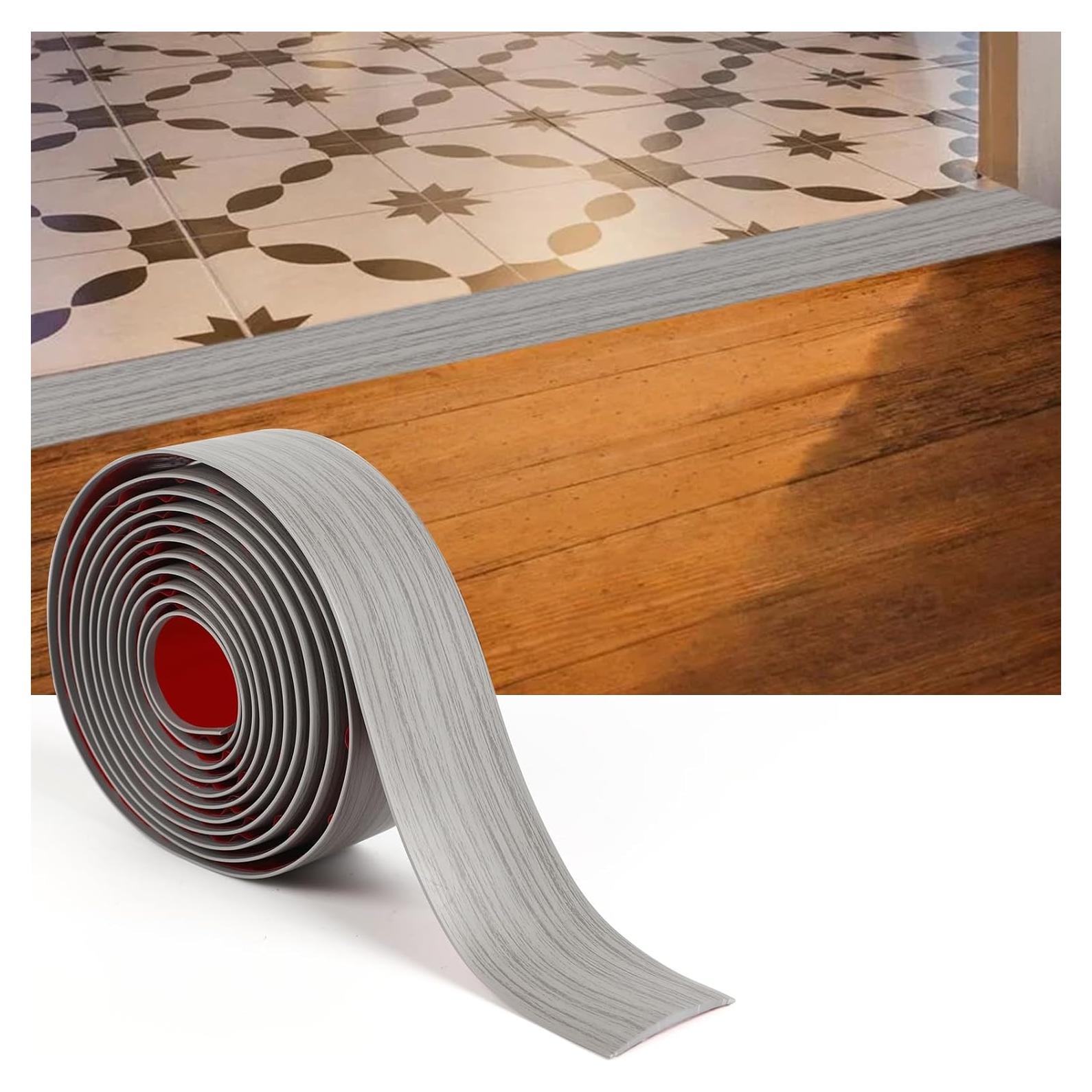 Tira de transición de suelo autoadhesiva Danlaila 5 cm x 3 m gris