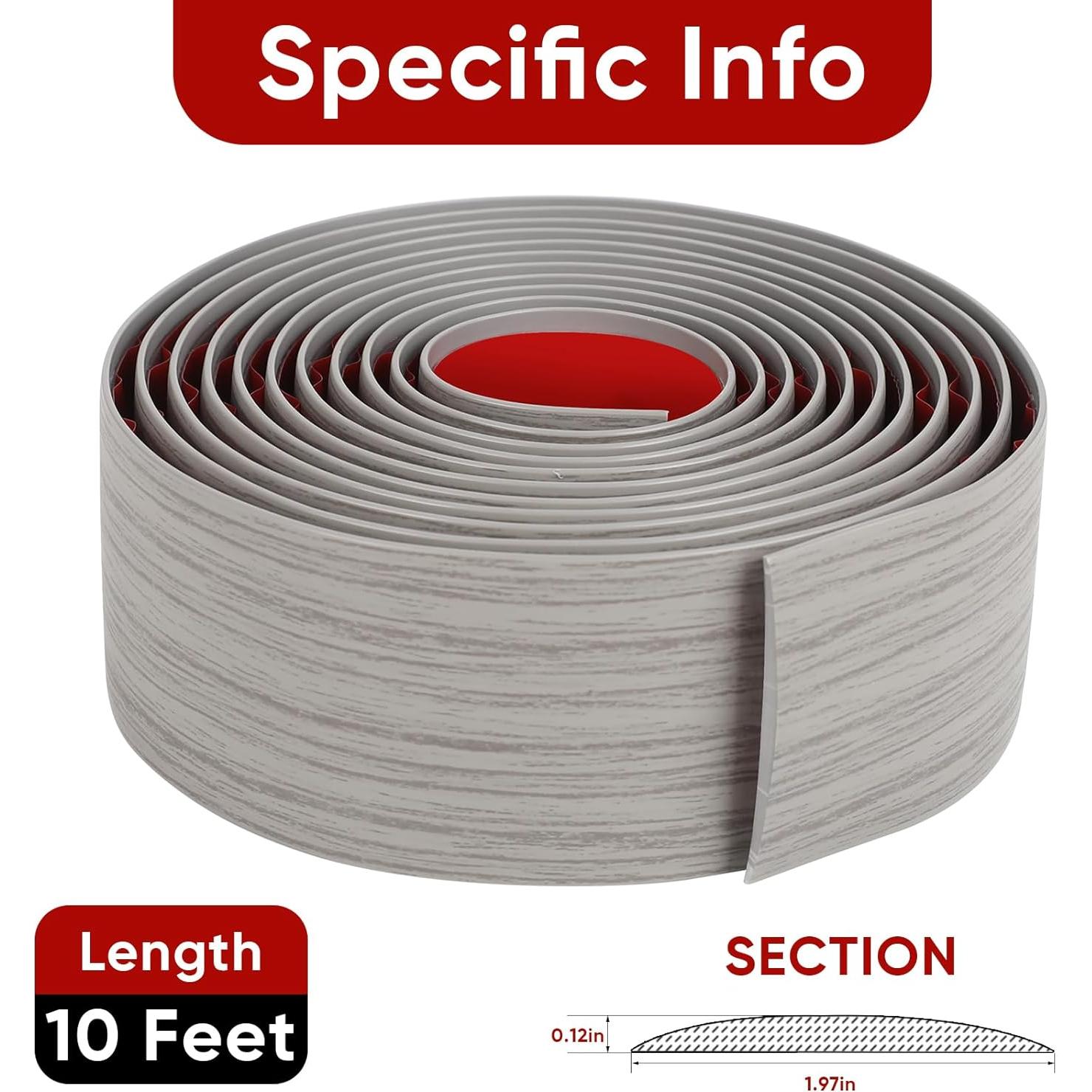 Tira de transición de suelo autoadhesiva Danlaila 5 cm x 3 m gris