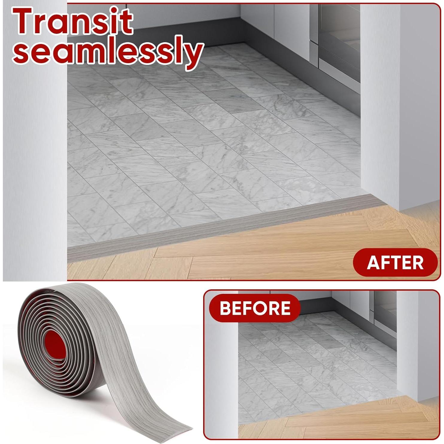 Tira de transición de suelo autoadhesiva Danlaila 5 cm x 3 m gris