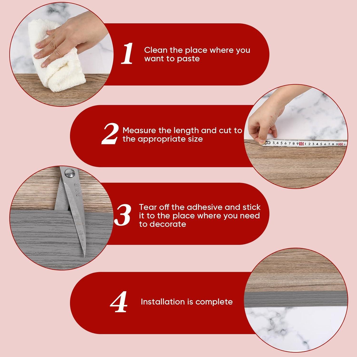 Tira de transición de suelo autoadhesiva Danlaila 5 cm x 3 m gris