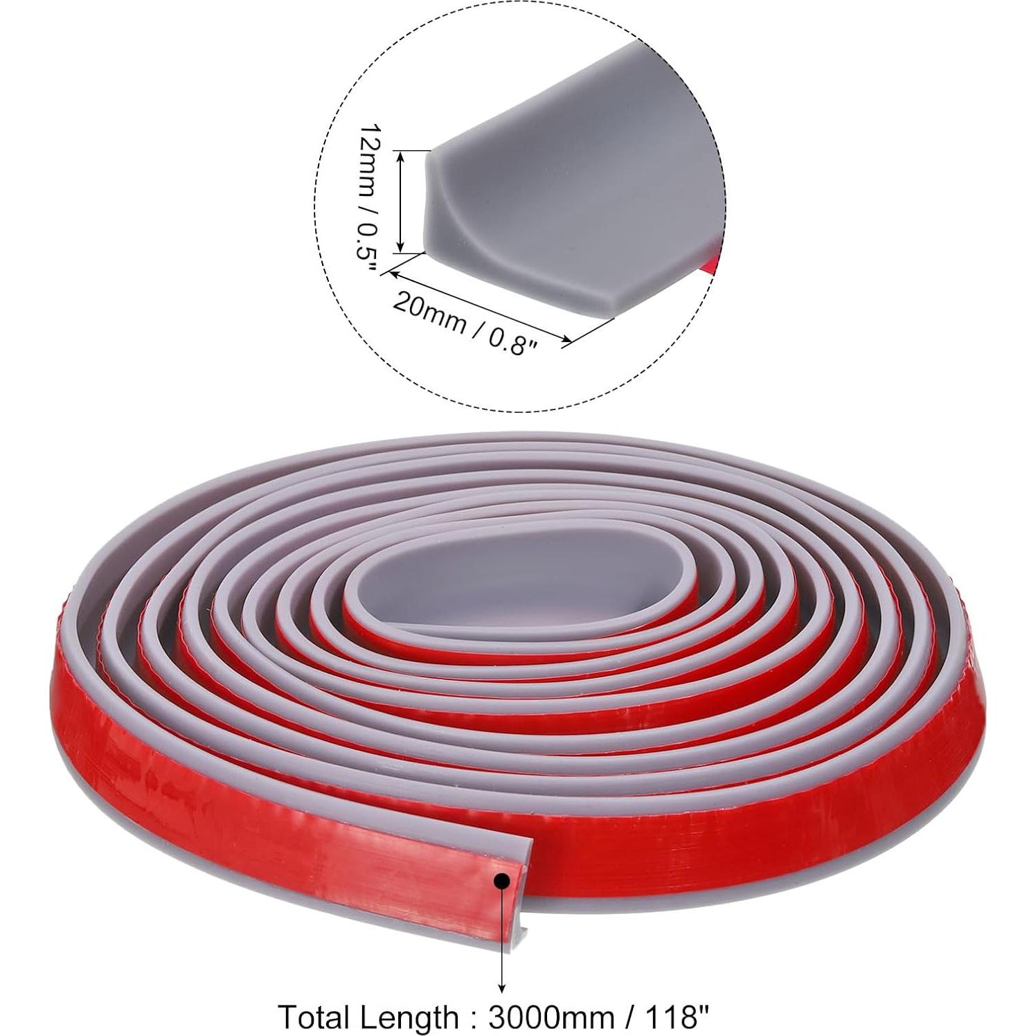 Barrera de Ducha Plegable uxcell 300 cm Silicona Gris