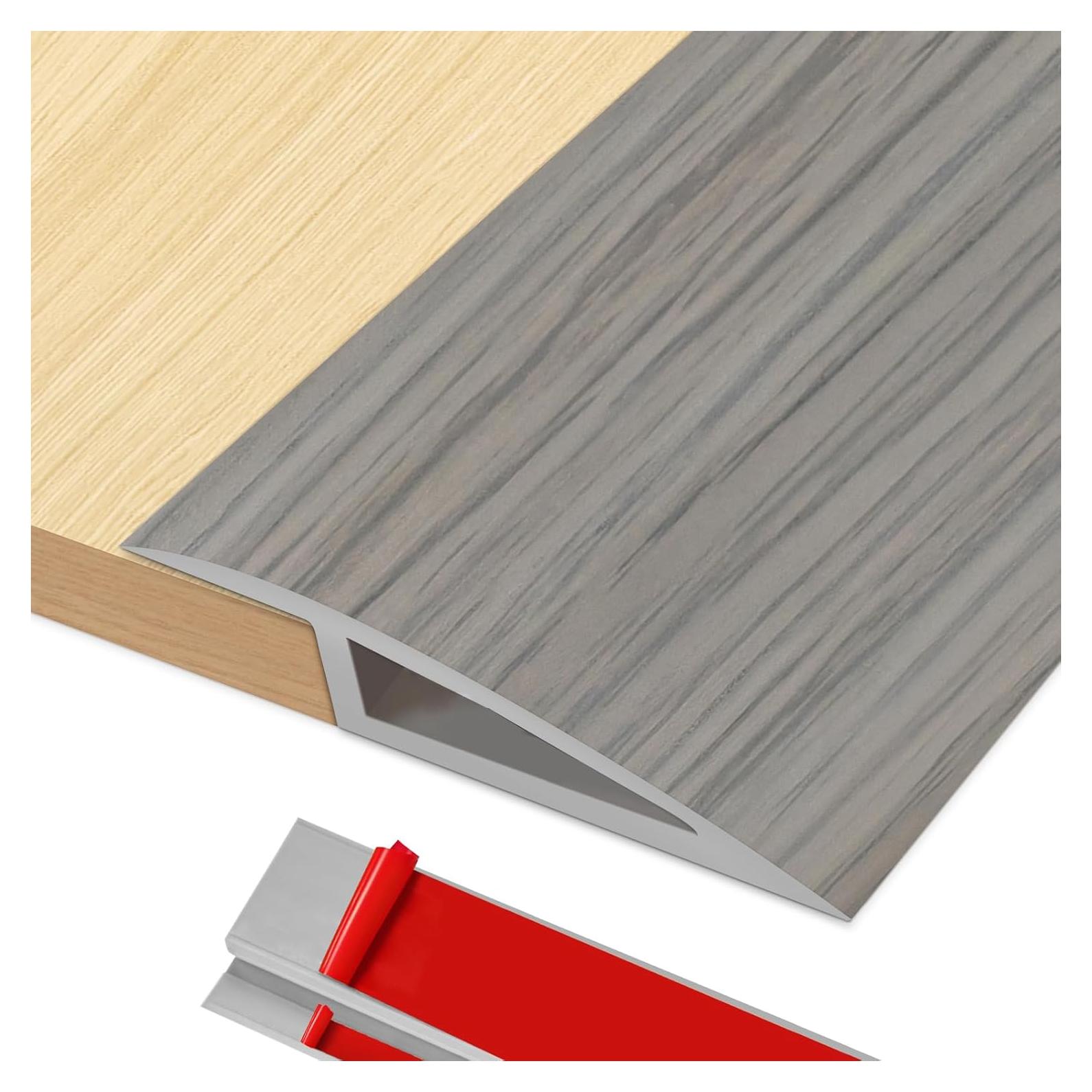 Tira de transición de puerta EaseThrift 91 cm gris madera