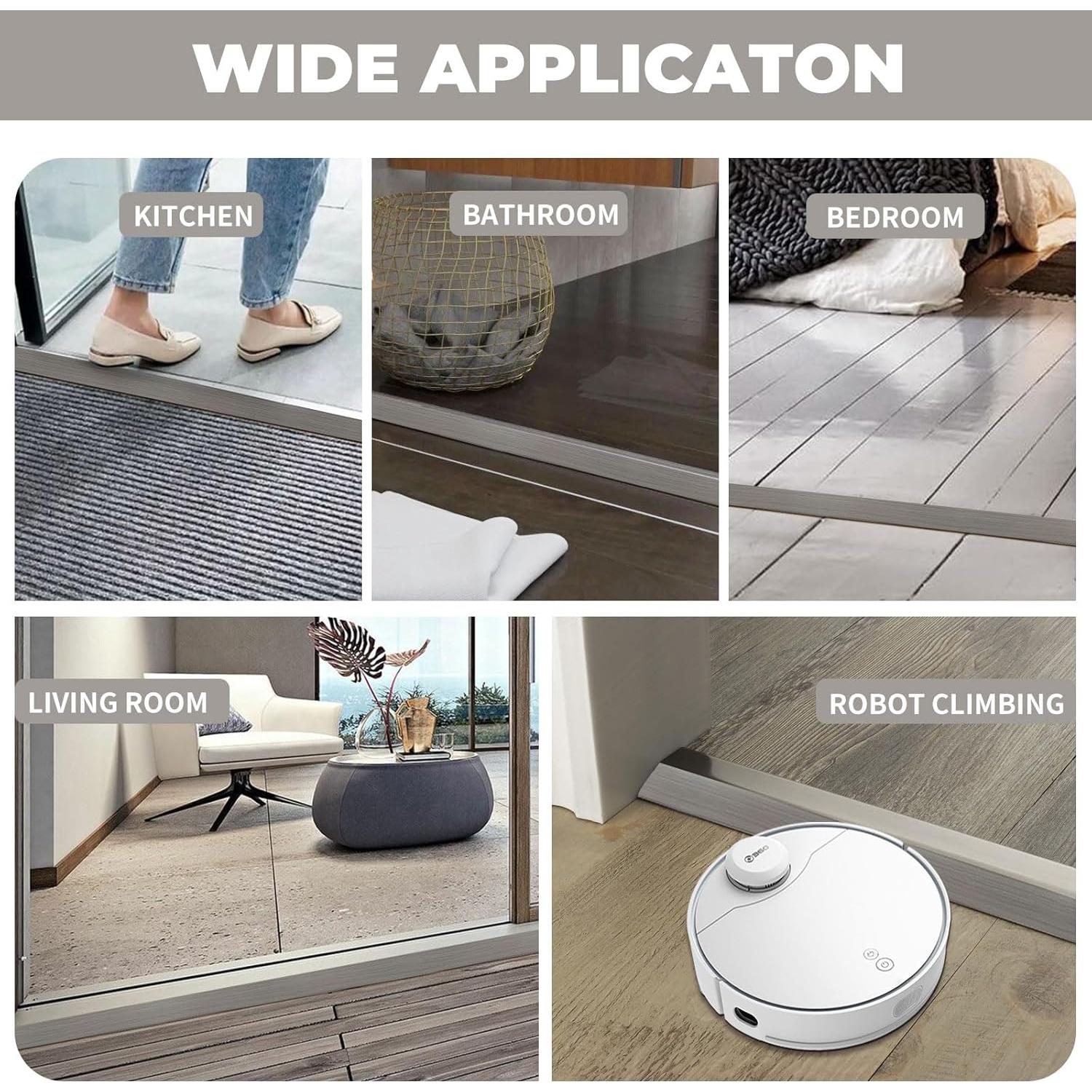 Tira de transición de puerta EaseThrift 91 cm gris madera