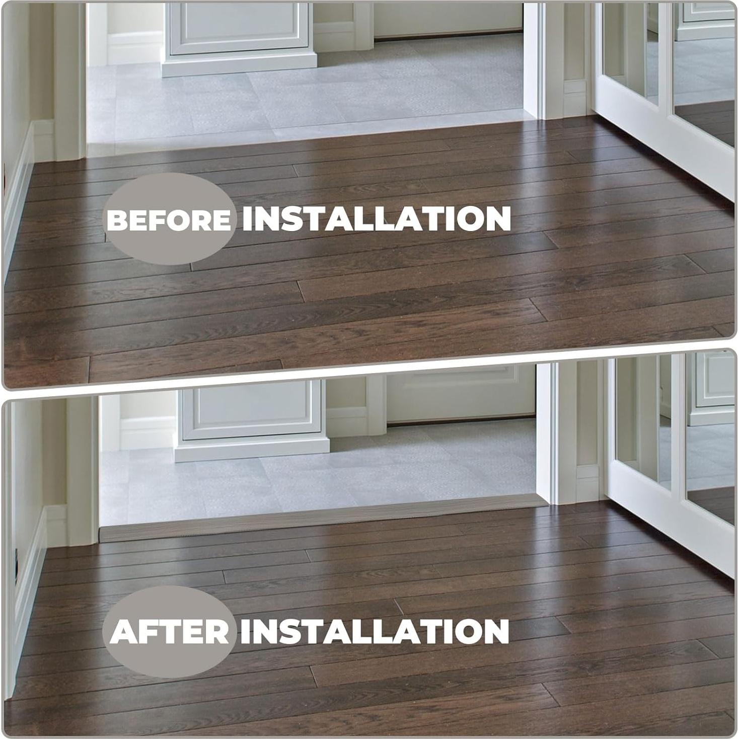 Tira de transición de puerta EaseThrift 91 cm gris madera