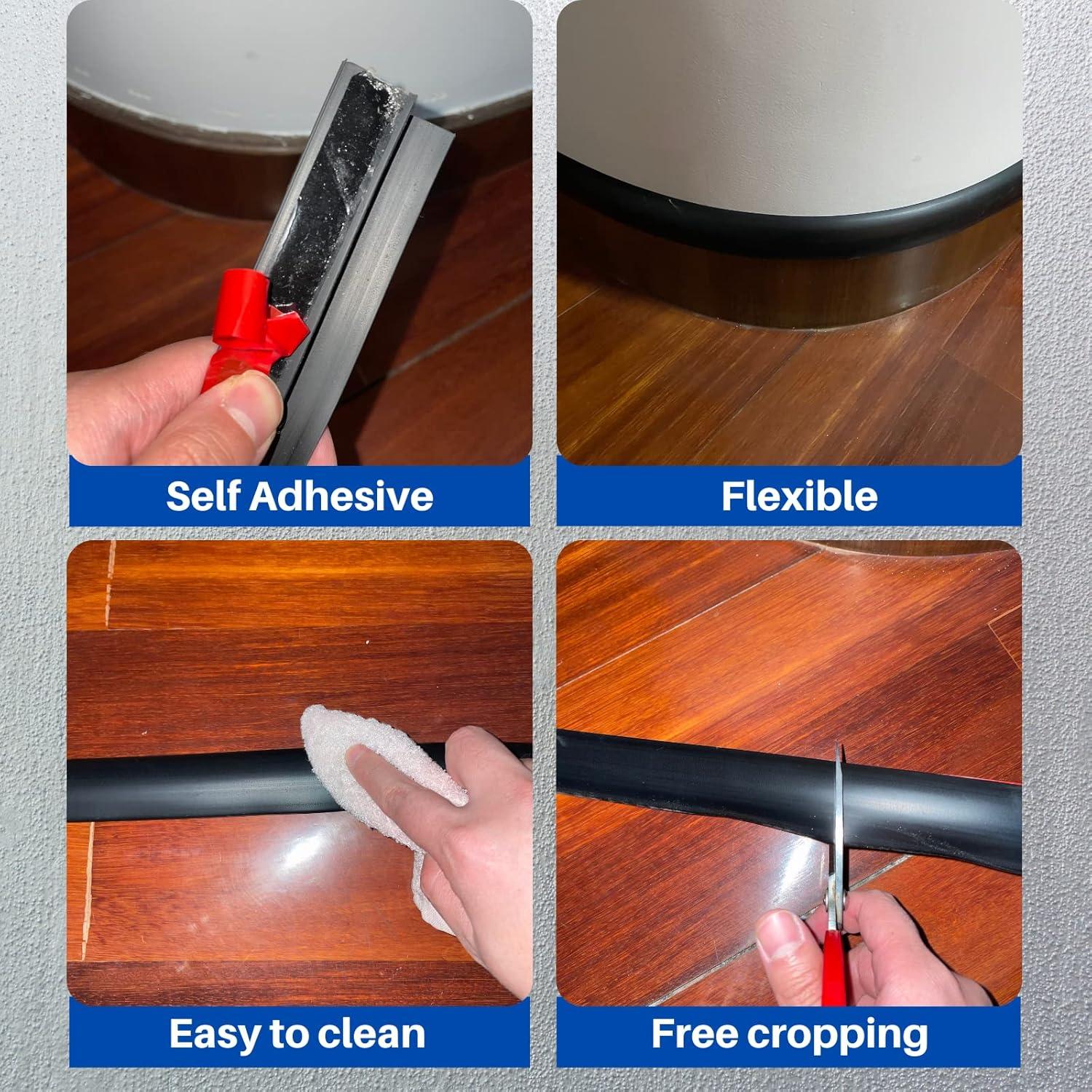 Tira de Transición de Piso COUKIU 1M PVC Negro 5mm