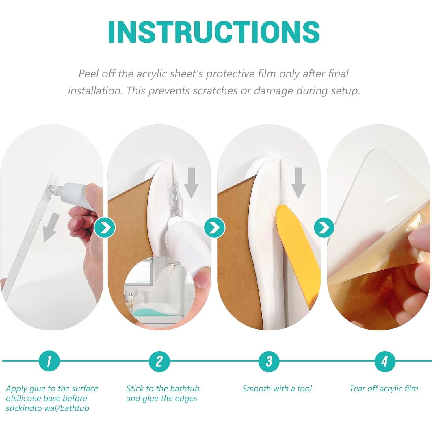 Protector de Salpicaduras de Ducha Fanslgeolsy 30.8x30.3cm