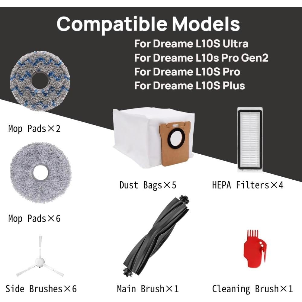 25 Piezas Repuesto Aspiradora Dreame L10S Ultra Pro HEPA