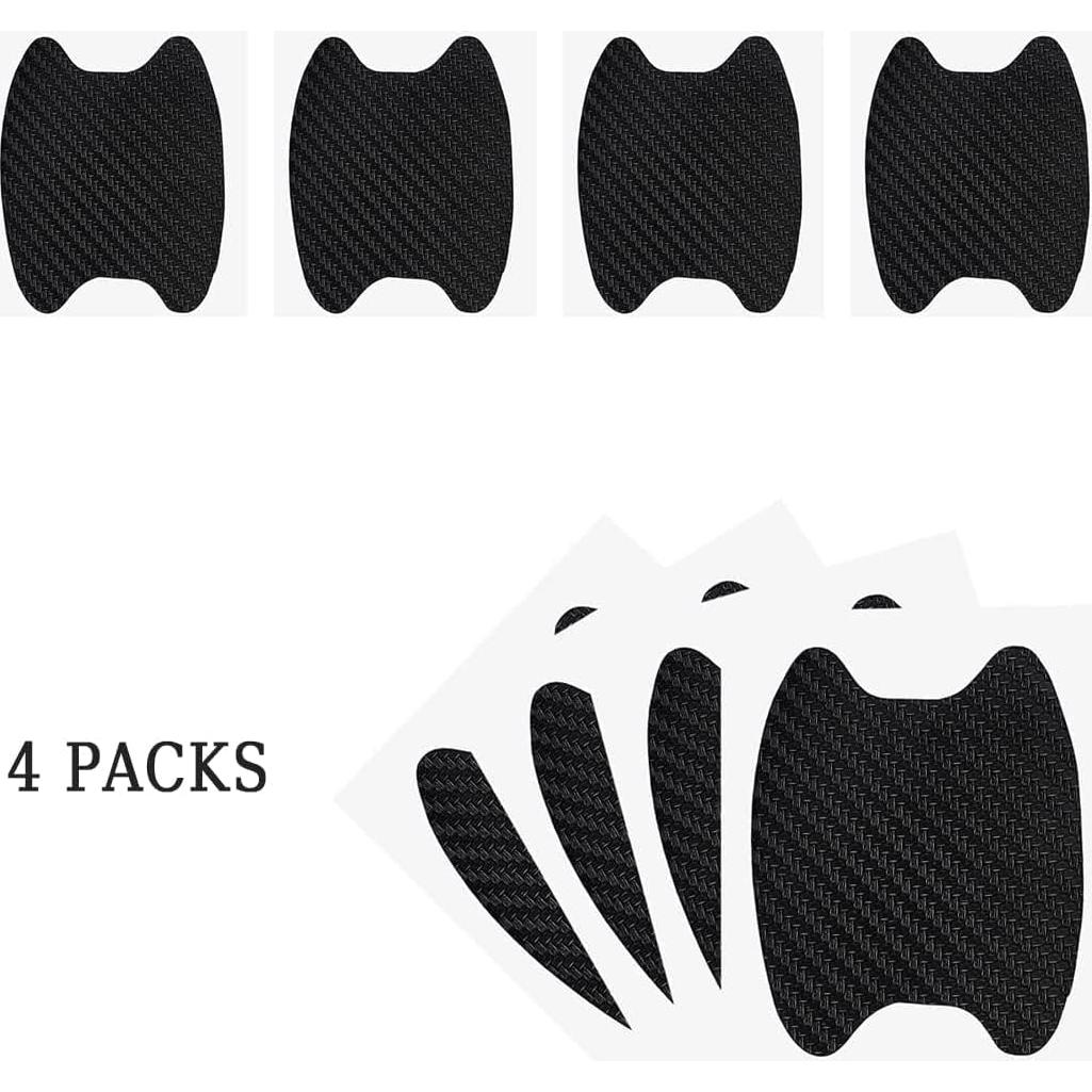 4 Piezas Protector de Manija de Puerta Auto XINLIYA Negro