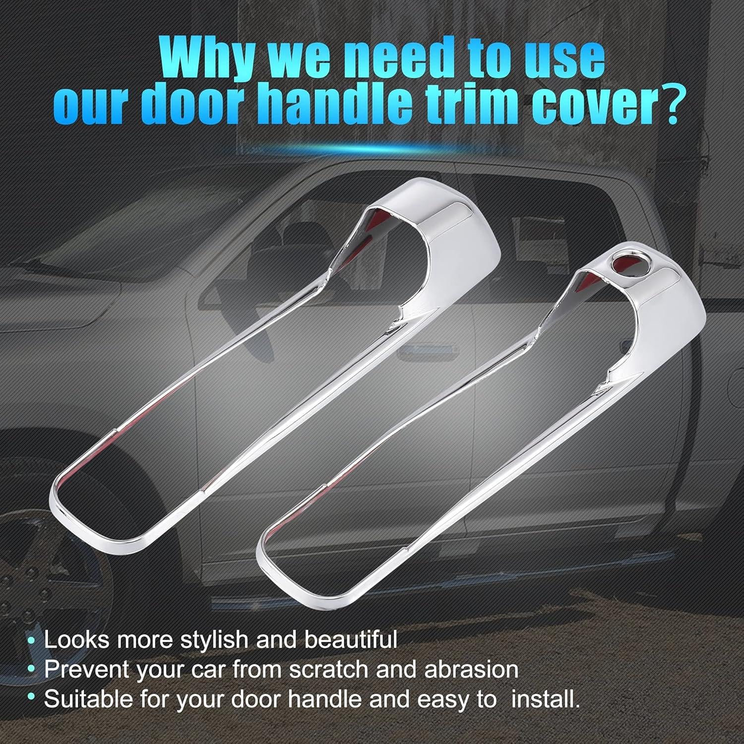 Cubierta de Manija de Puerta Exterior X AUTOHAUX ABS Plateada - 4 Unidades