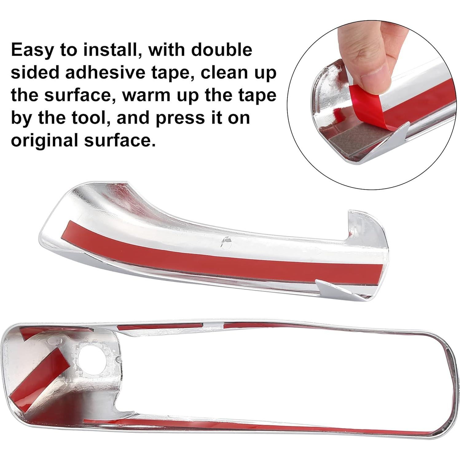 Cubierta de Manija de Puerta Exterior X AUTOHAUX ABS Plateada - 4 Unidades