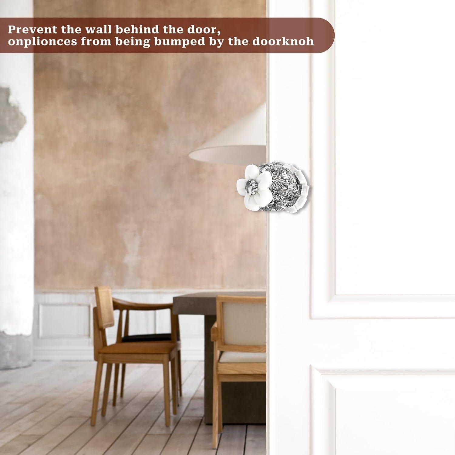 Cubierta de pomo de puerta FdcLixuvol 2 piezas floral negra 8.5 cm