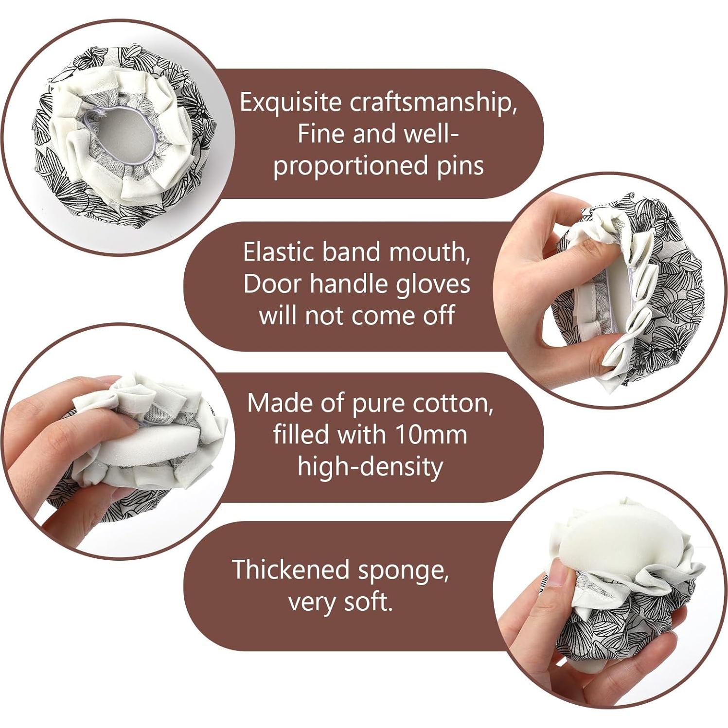 Cubierta de pomo de puerta FdcLixuvol 2 piezas floral negra 8.5 cm