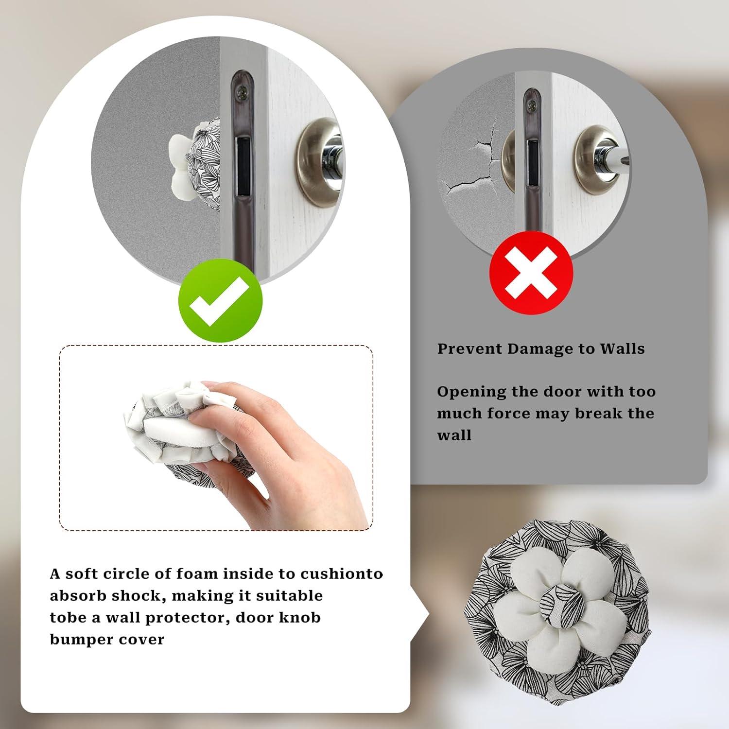 Cubierta de pomo de puerta FdcLixuvol 2 piezas floral negra 8.5 cm