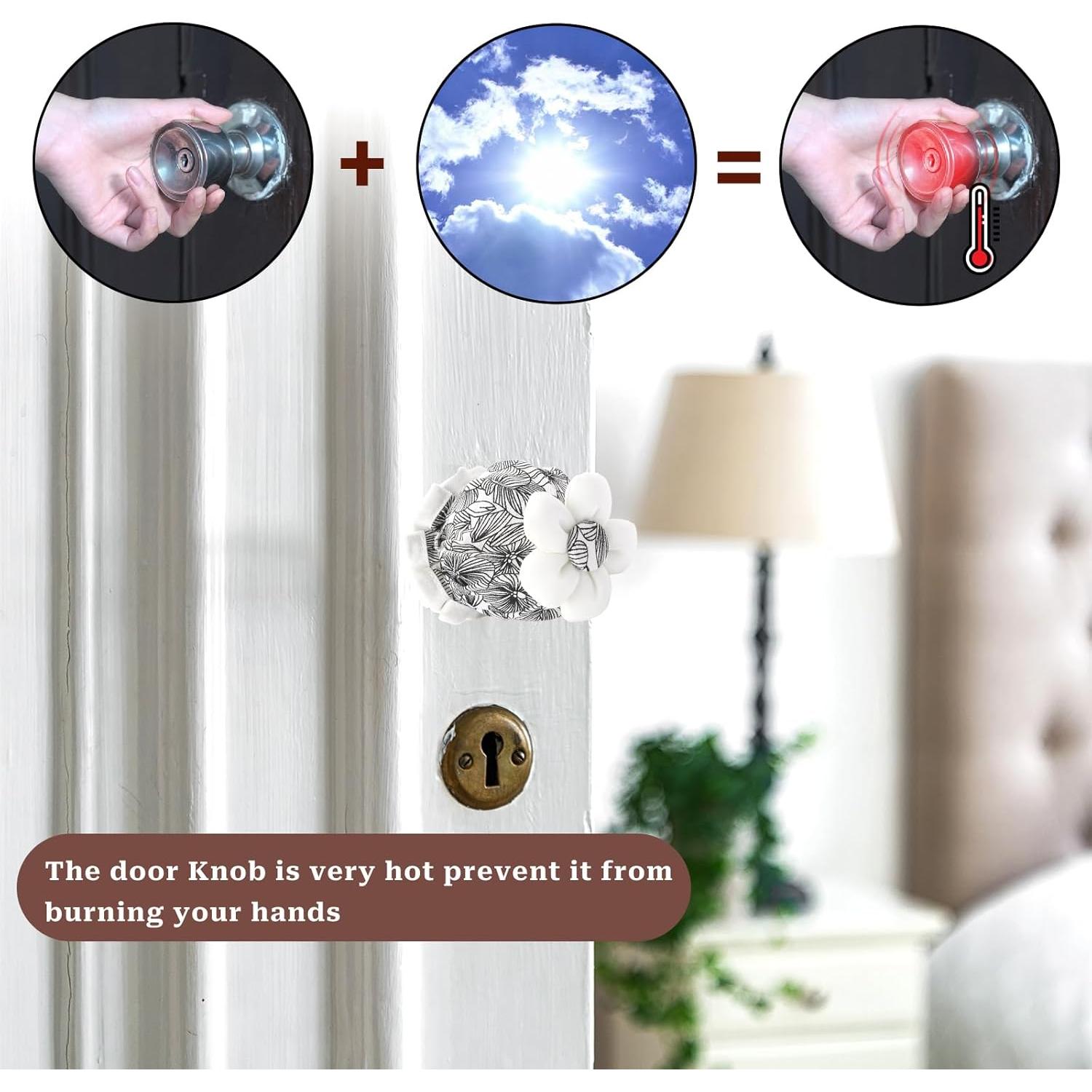 Cubierta de pomo de puerta FdcLixuvol 2 piezas floral negra 8.5 cm