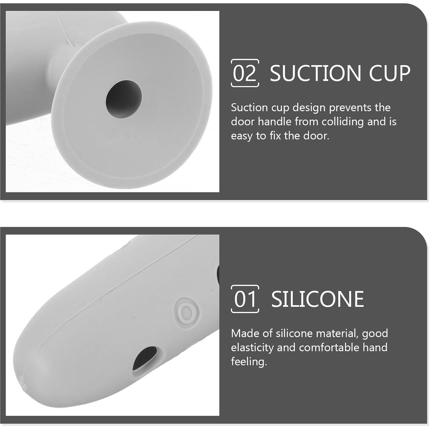Fundas de Mango de Puerta LALAFINA Silicona Gris 2 Pcs